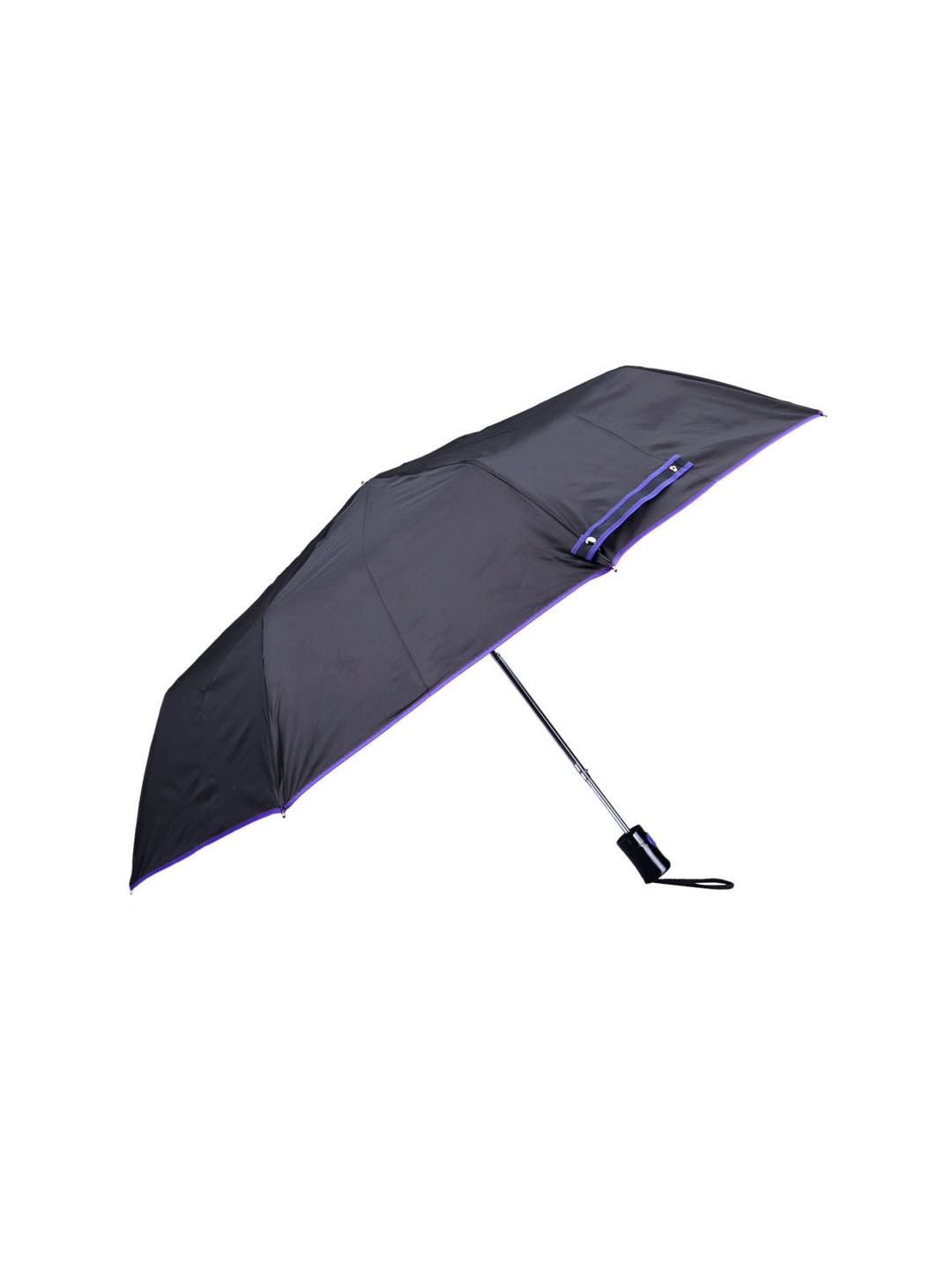 

THE CLOWNFISH Piping Black Solid 3-Fold Umbrellas