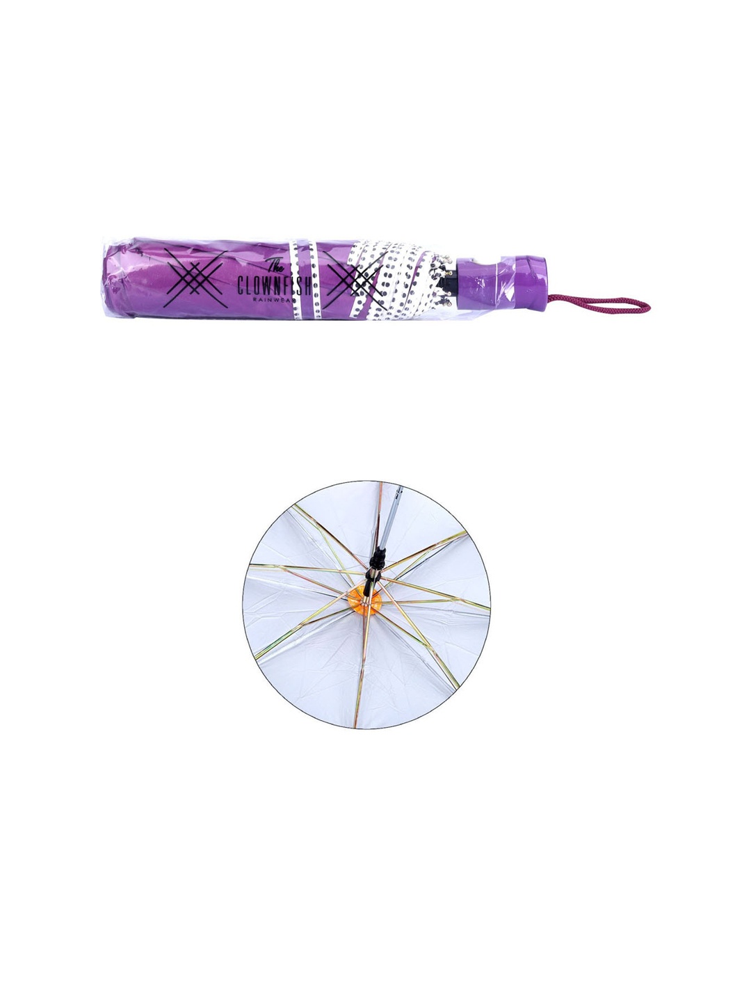 

THE CLOWNFISH Monochrome Violet 3 Fold Double Coated Umbrellas