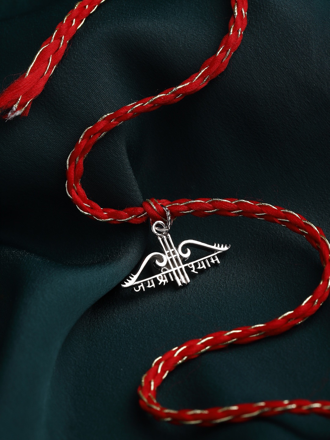 

PANASH Men 925 Pure Sterling Silver Jay Shri Shyam Convertible Pendant Rakhi