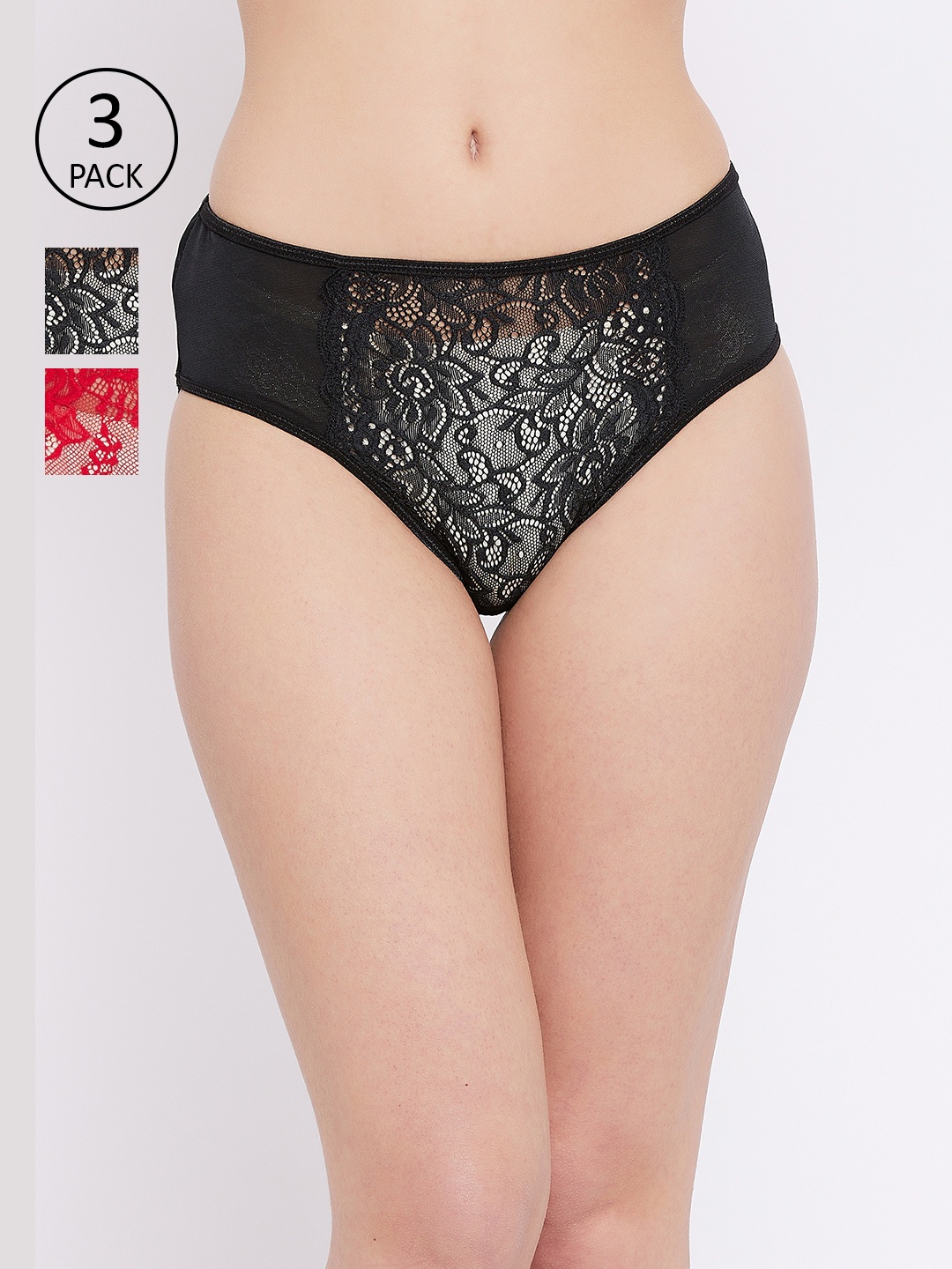 

SECRETS BY ZEROKAATA Women Pack of 3 Assorted Hipster Briefs