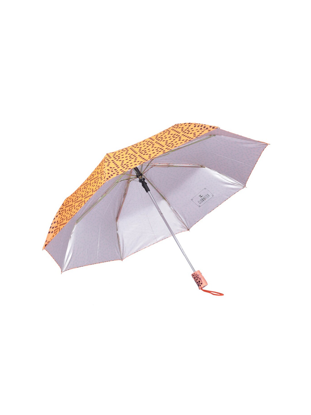 

THE CLOWNFISH Savior Orange Printed Three-Fold Umbrella