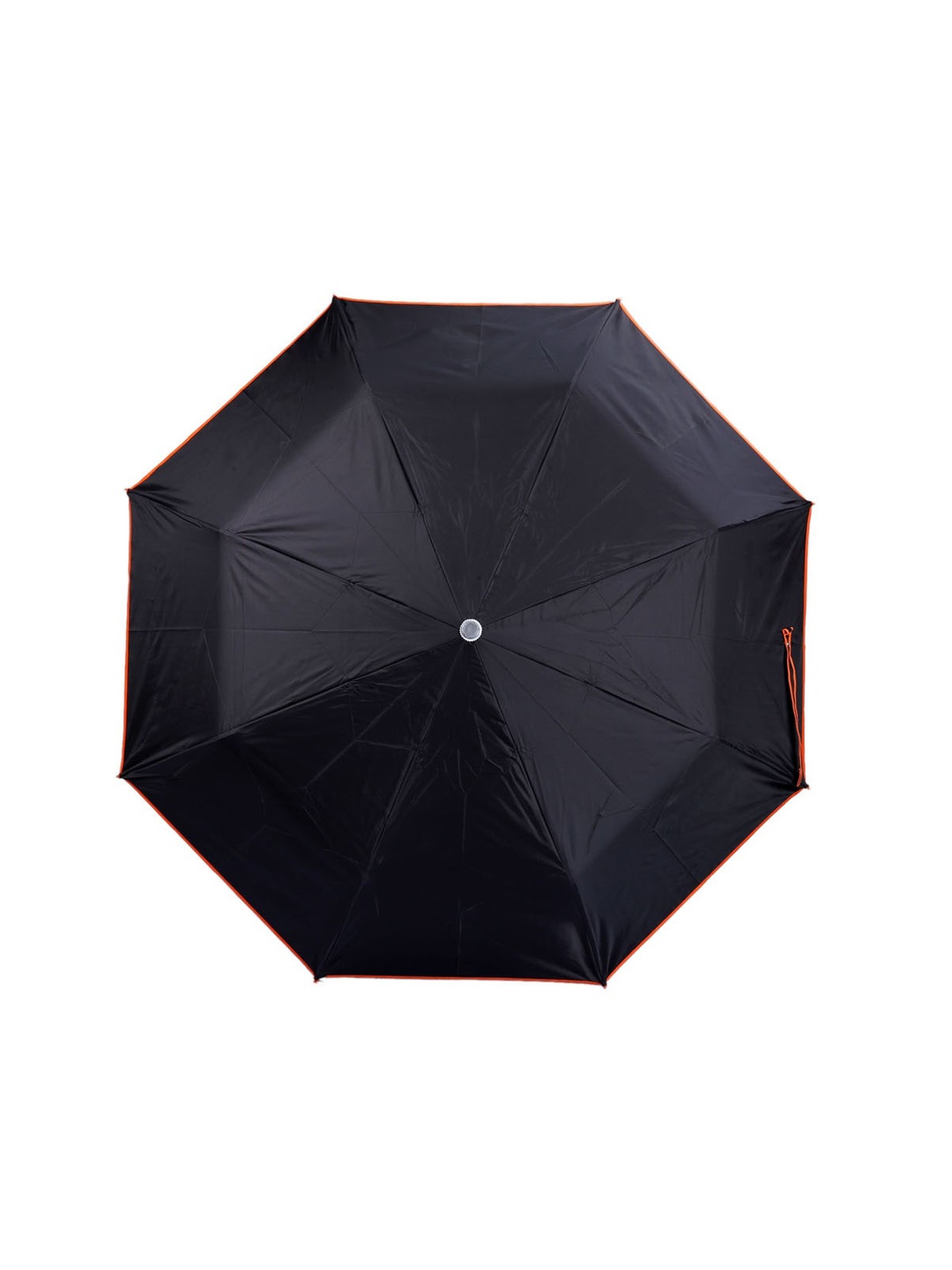 

THE CLOWNFISH Unisex Orange & Black 3 Fold Double Coated Umbrella