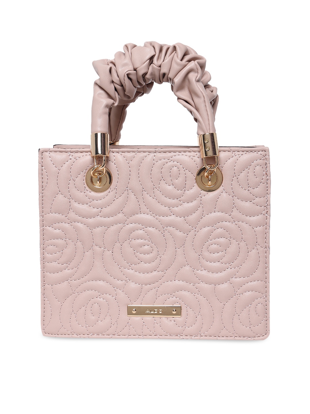 

ALDO Pink Textured PU Structured Handheld HandBag