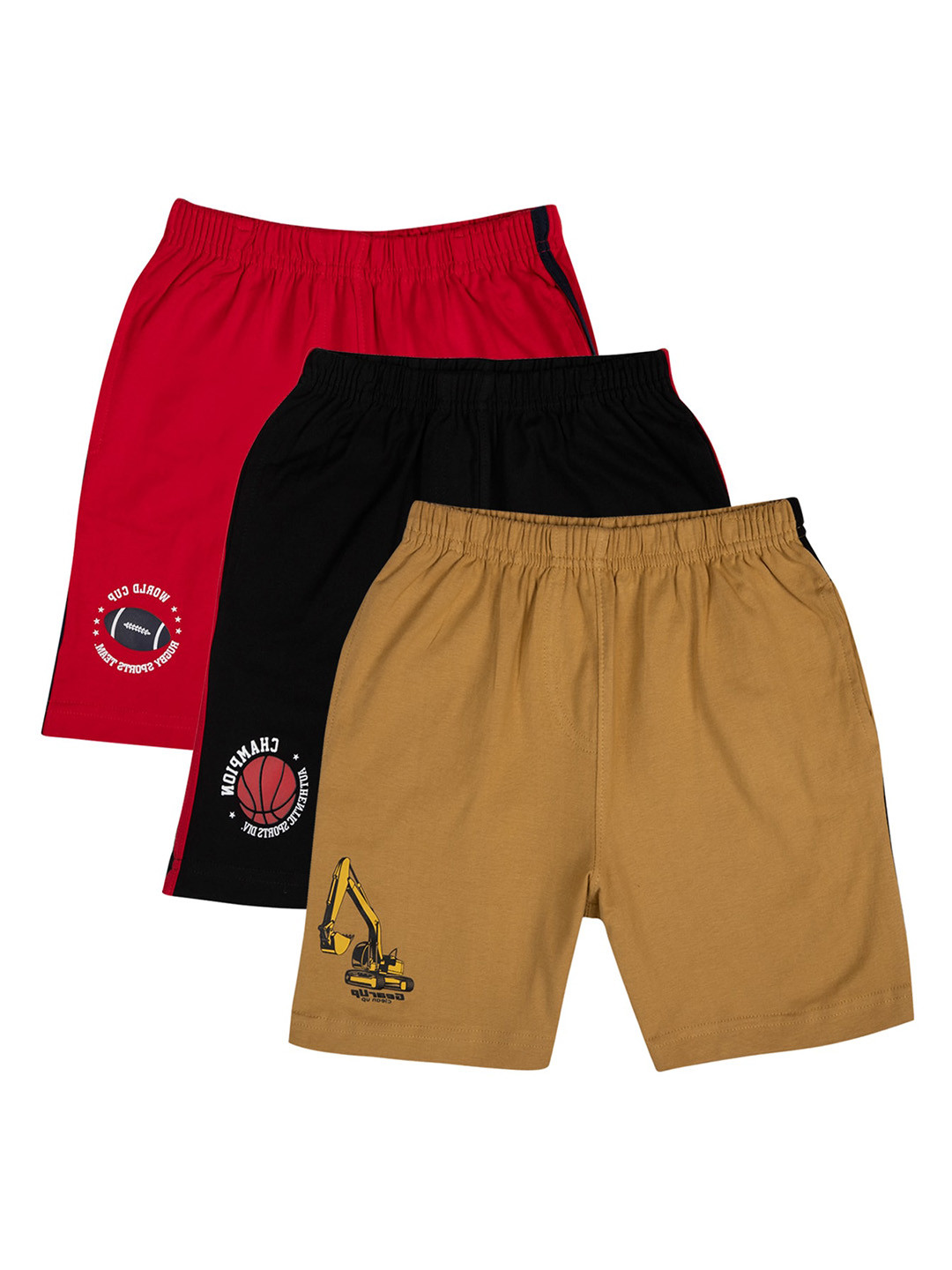 

LI'L Cupid Boys Red And Black Pack of 3 Shorts