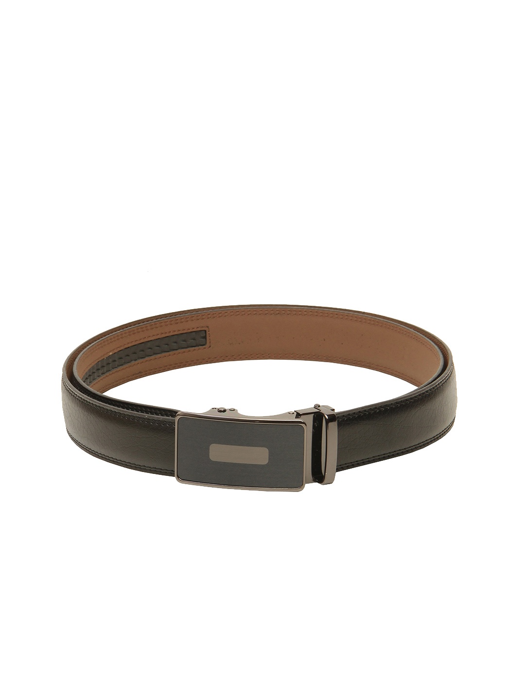 

Calvadoss Men Black Textured PU Belt