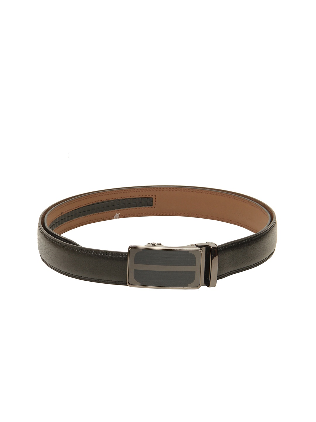 

Calvadoss Men Black Slider Buckle Belts