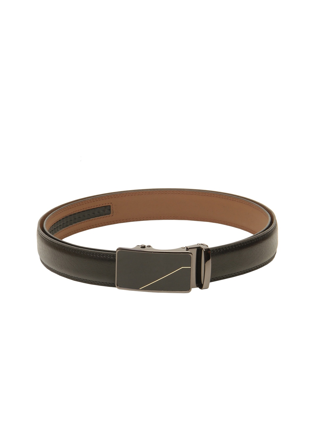 

Calvadoss Men Black Textured PU Belt