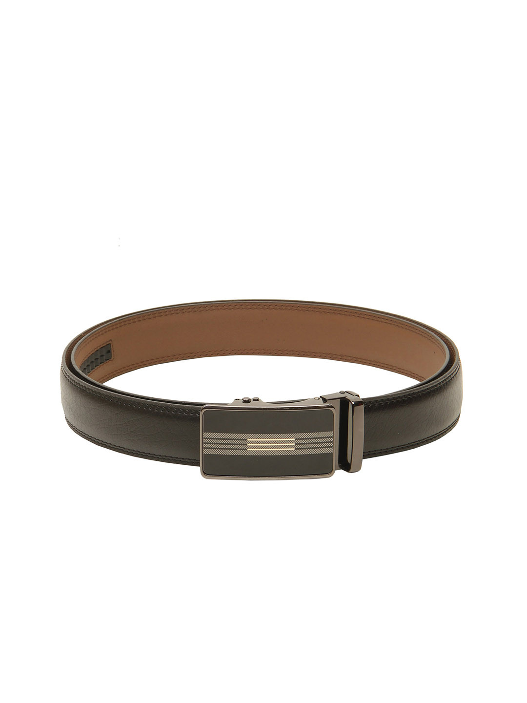 

Calvadoss Men Black Textured PU Belt