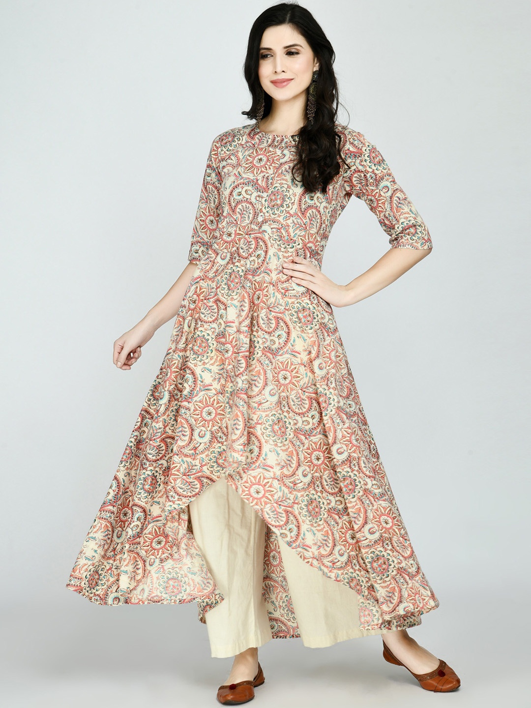 

MAFE Women Beige Ethnic Motifs Printed Kurta