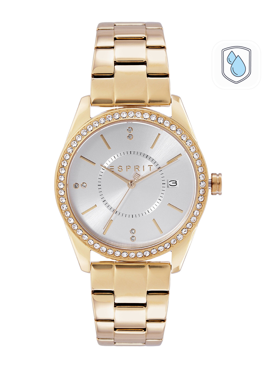 

ESPRIT Women Silver-Toned Dial & Gold Toned Bracelet Style Analogue Watch ES1L196M0065