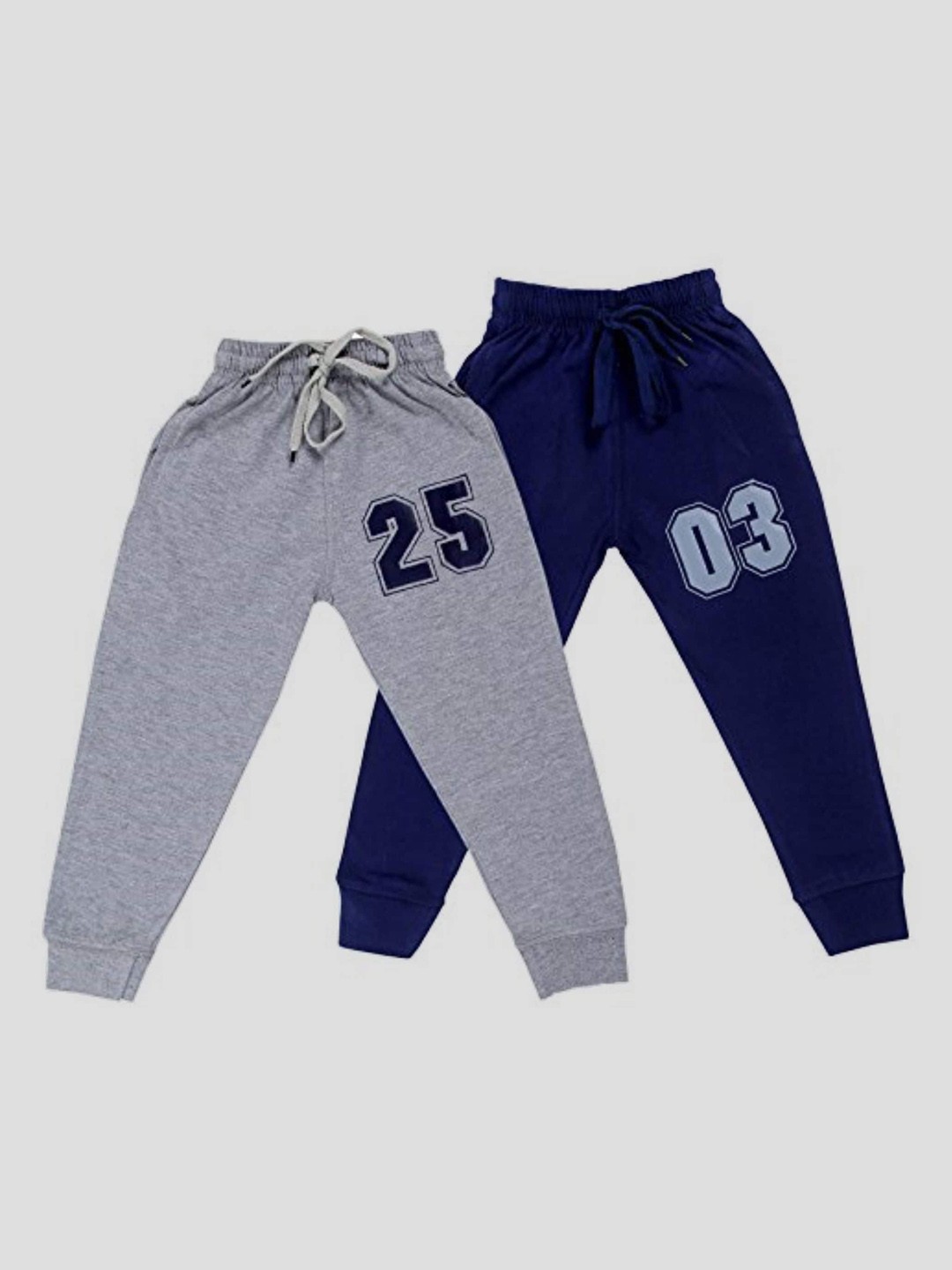 

KUCHIPOO Kids Blue & Grey Pack Of 2 Solid Jogger