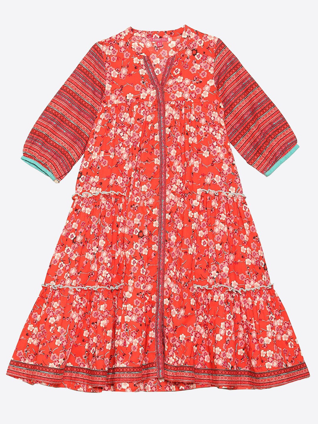 

Biba Red & Cayenne Floral A-Line Dress