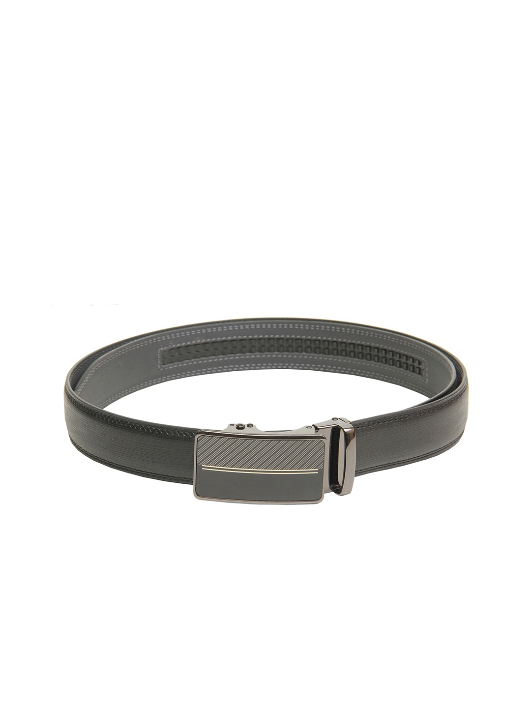 

Calvadoss Men Black Textured PU No Holes Belt