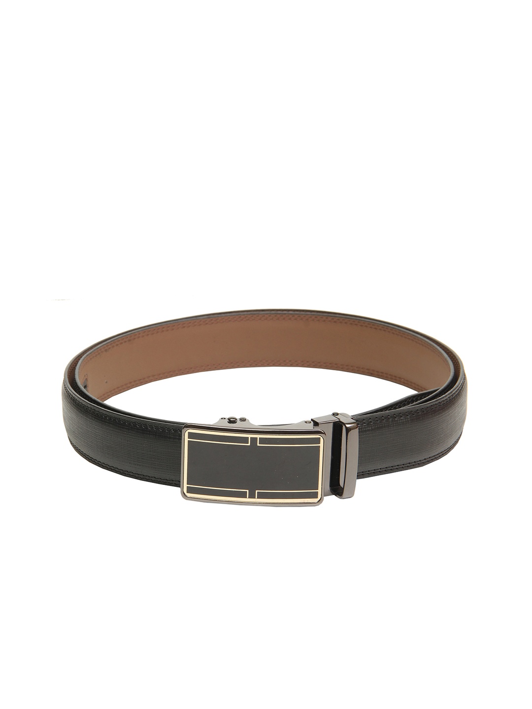 

Calvadoss Men Black Textured PU Belt