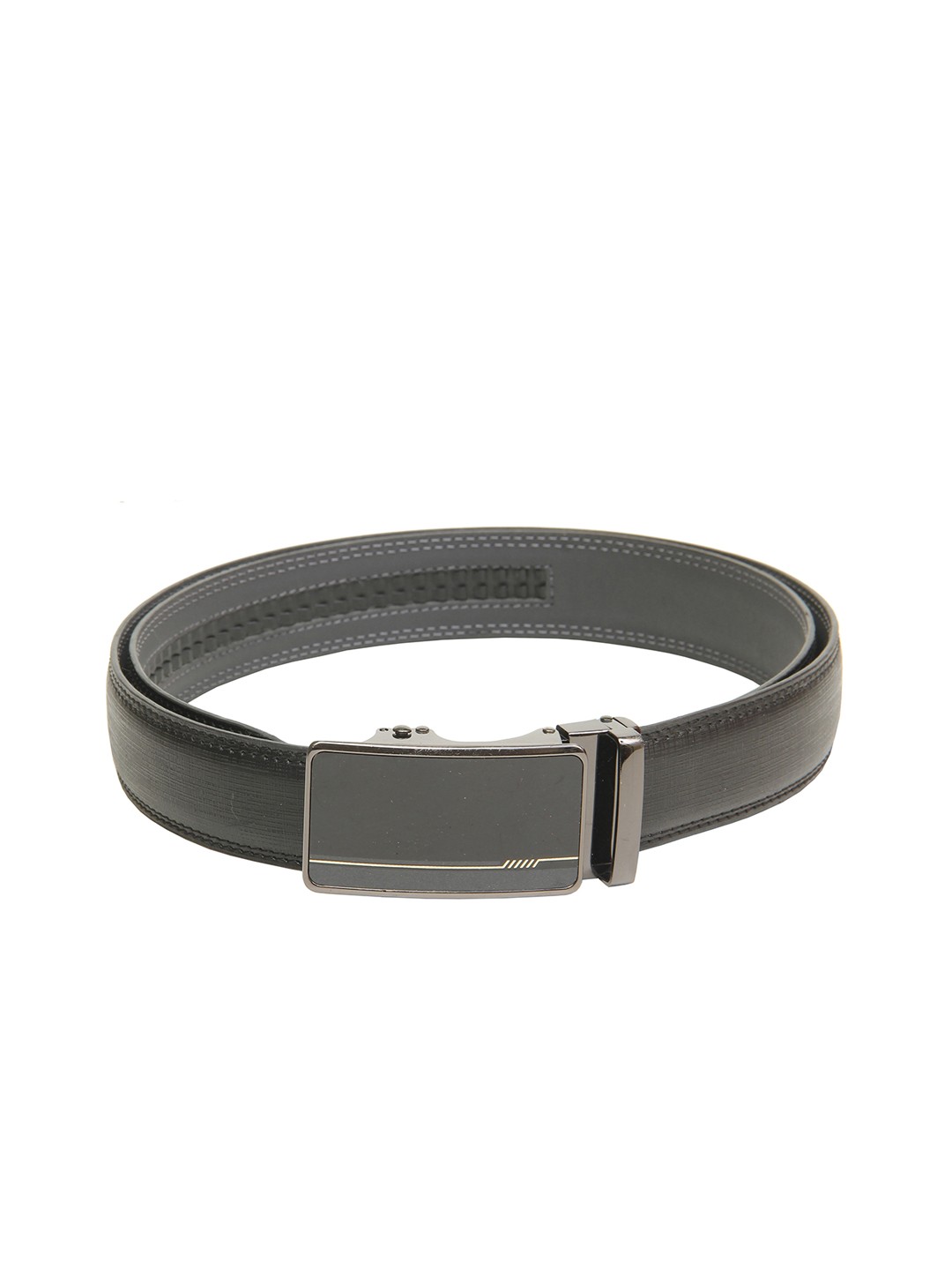 

Calvadoss Men Black Textured PU Belt