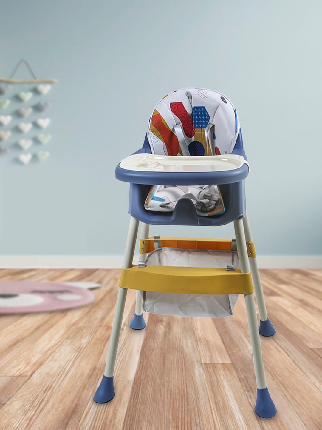 

Baby Moo Kids Blue Printed Feeding Booster High Chair