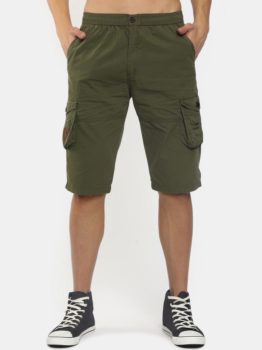 

V-Mart Men Olive Green Cargo Shorts