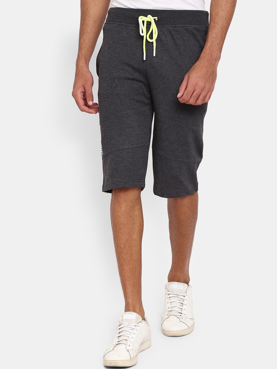 

V-Mart Men Grey Cotton Solid Shorts