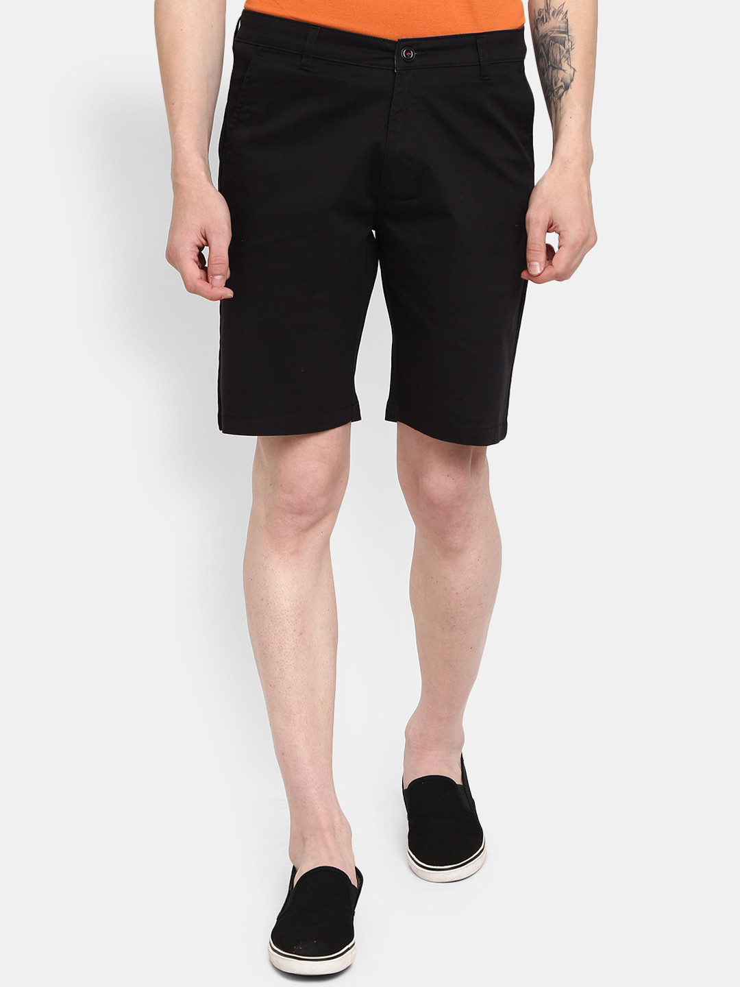 

V-Mart Men Black Solid Cotton Shorts