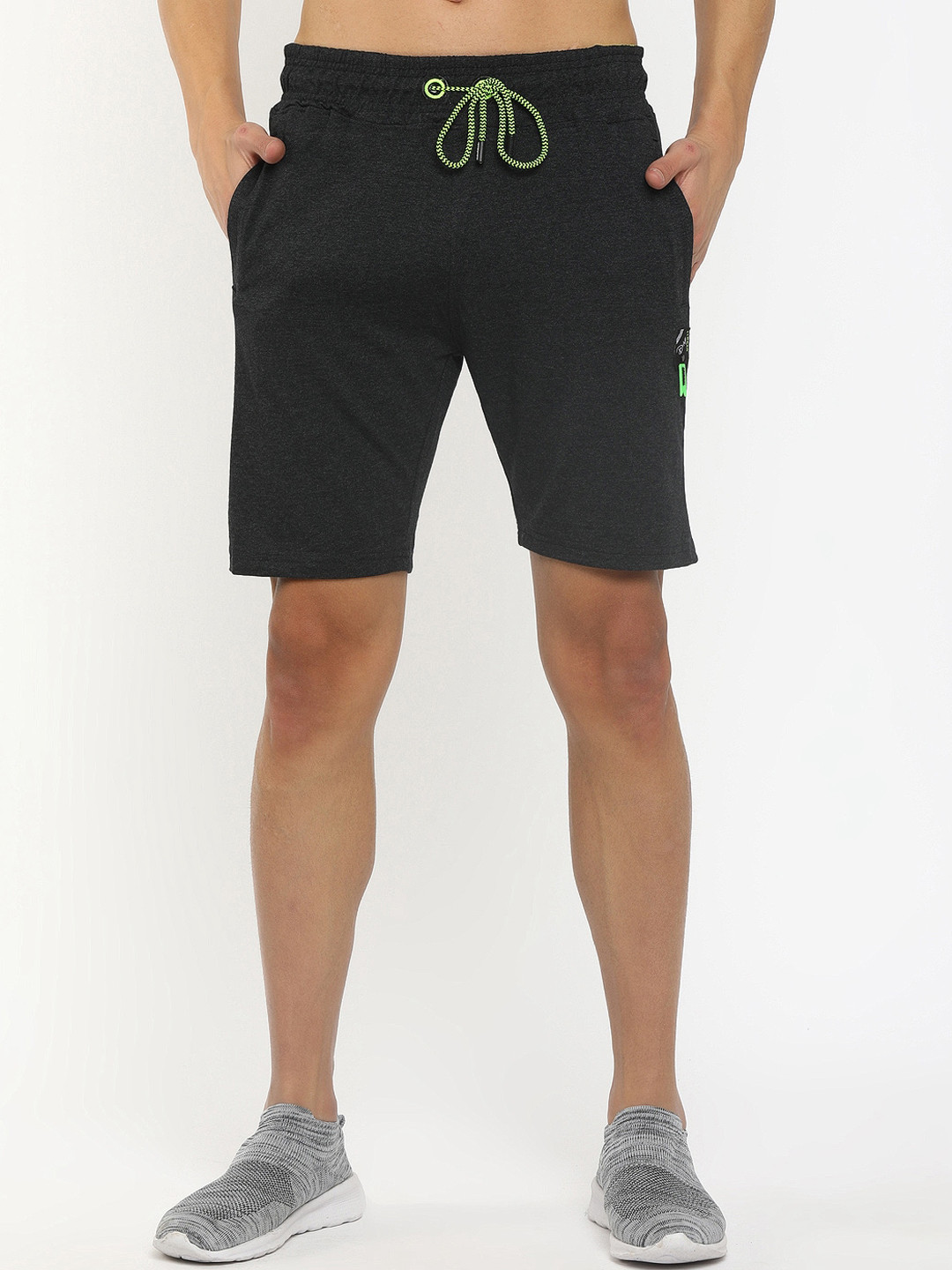 

V-Mart Men Grey Melange Sports Shorts