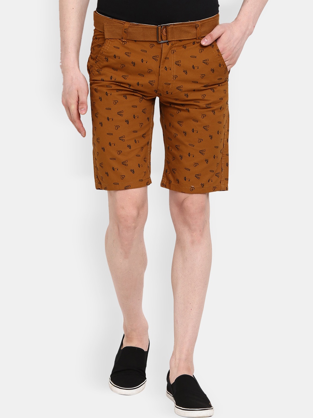 

V-Mart Men Khaki Regular Fit Conversational Printed Shorts