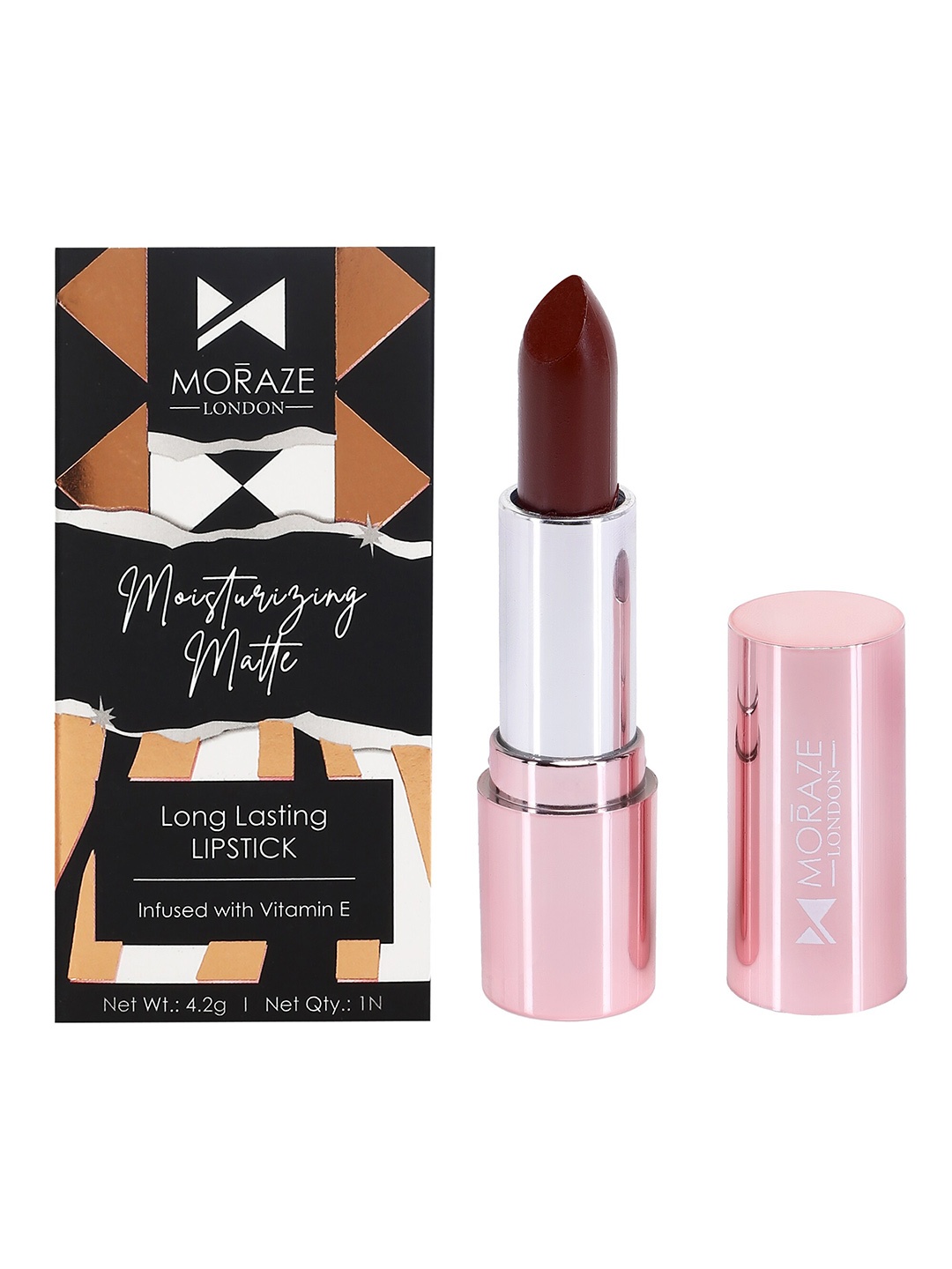 

Moraze Moisturizing Matte Vegan Long-Lasting Lipstick with Vitamin E 4.2g - Legit Dynamite, Brown