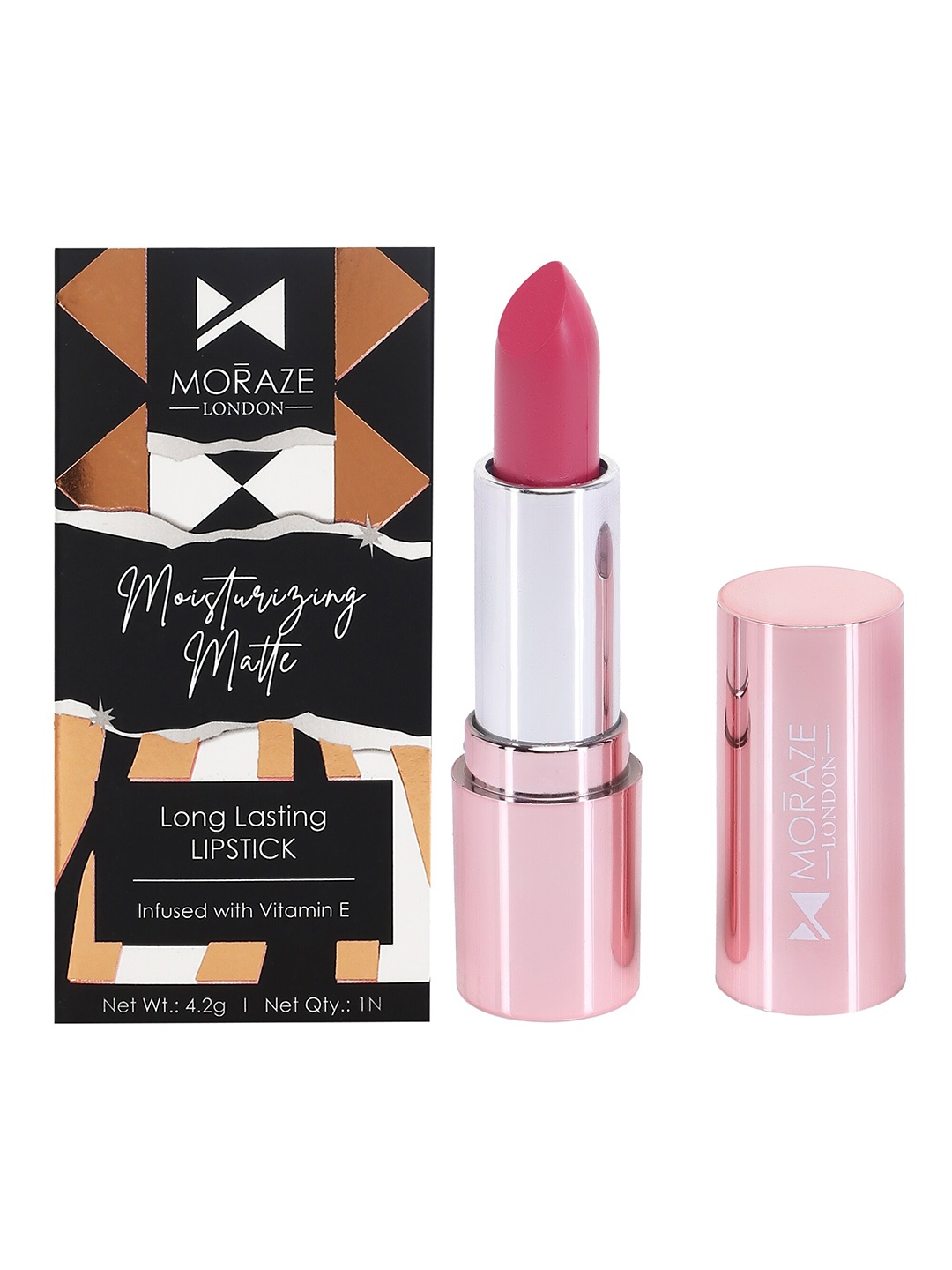 

Moraze Moisturizing Matte Vegan Long-Lasting Lipstick with Vitamin E 4.2g- Boss Girl Vibin, Pink