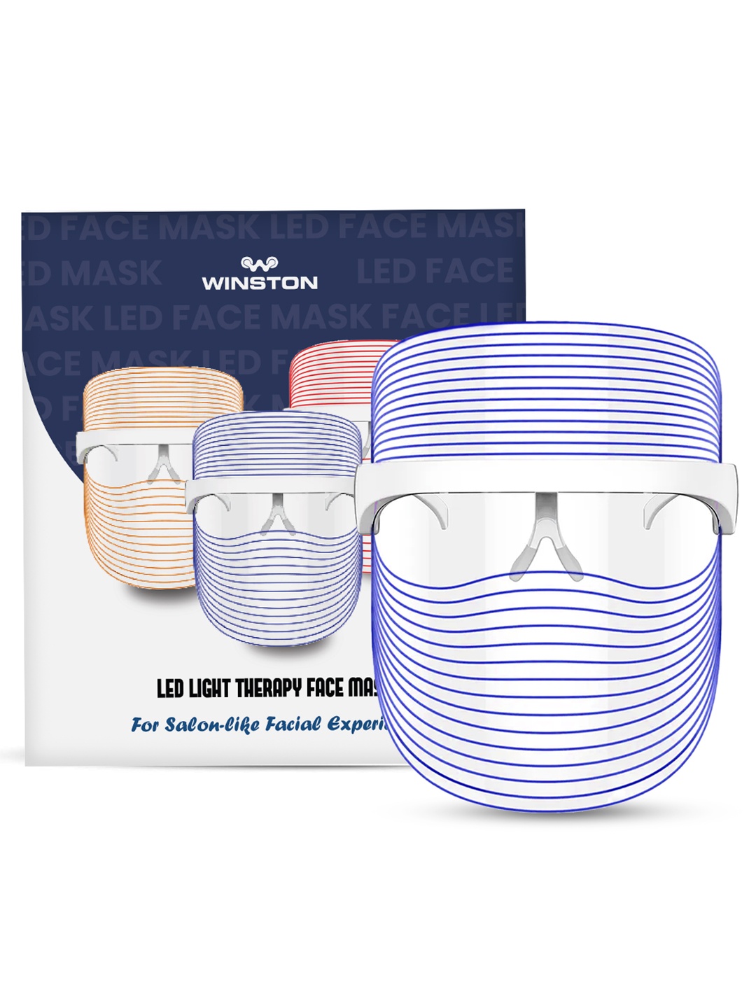 

WINSTON 3 In 1 LED Light Therapy Face Mask to Get Glowing Clear & Clean Skin, White