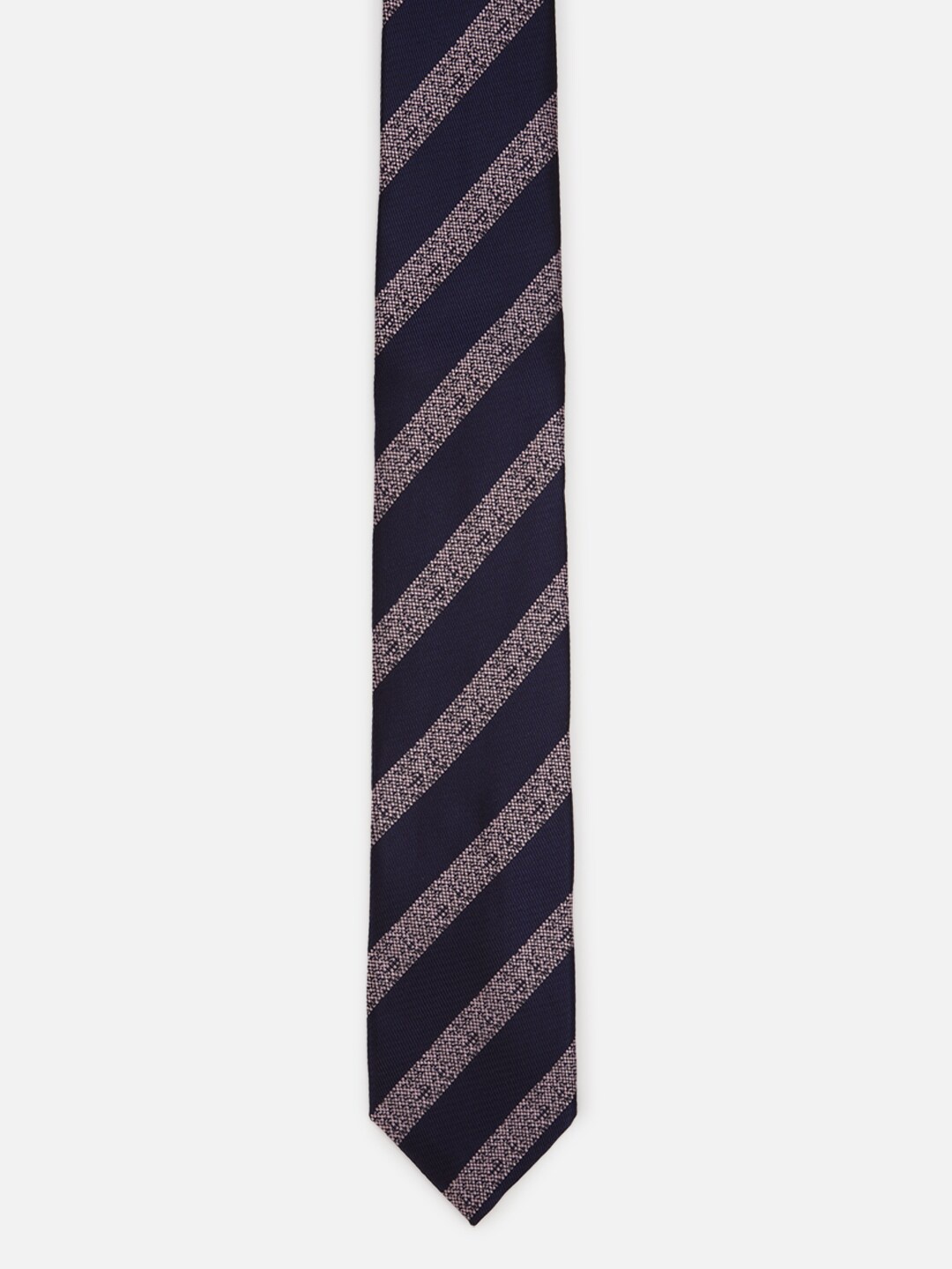 

Van Heusen Men Navy Blue & Pink Printed Ascot Tie