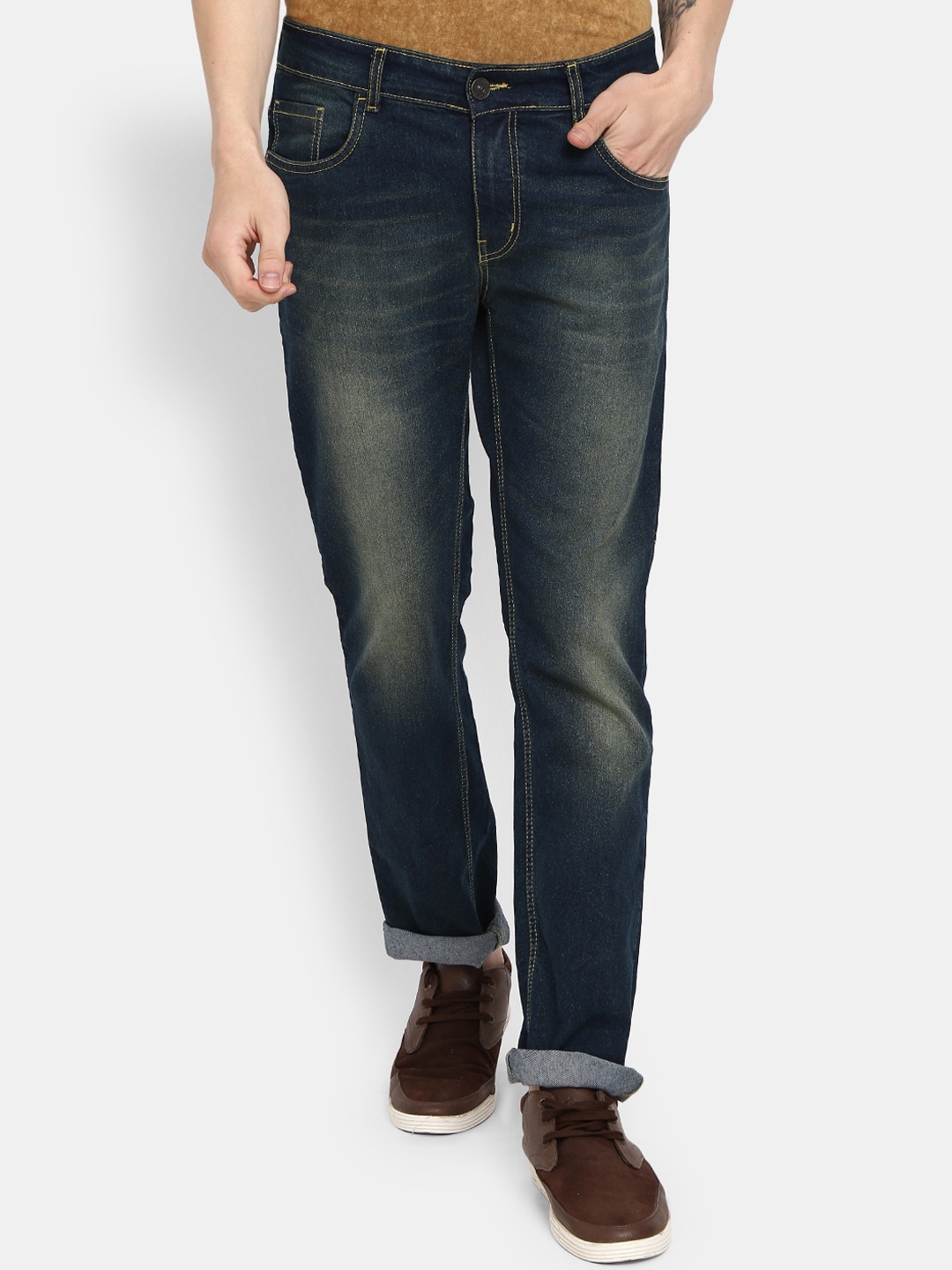 

V-Mart Men Blue Classic Slim Fit Light Fade Cotton Denim Jeans