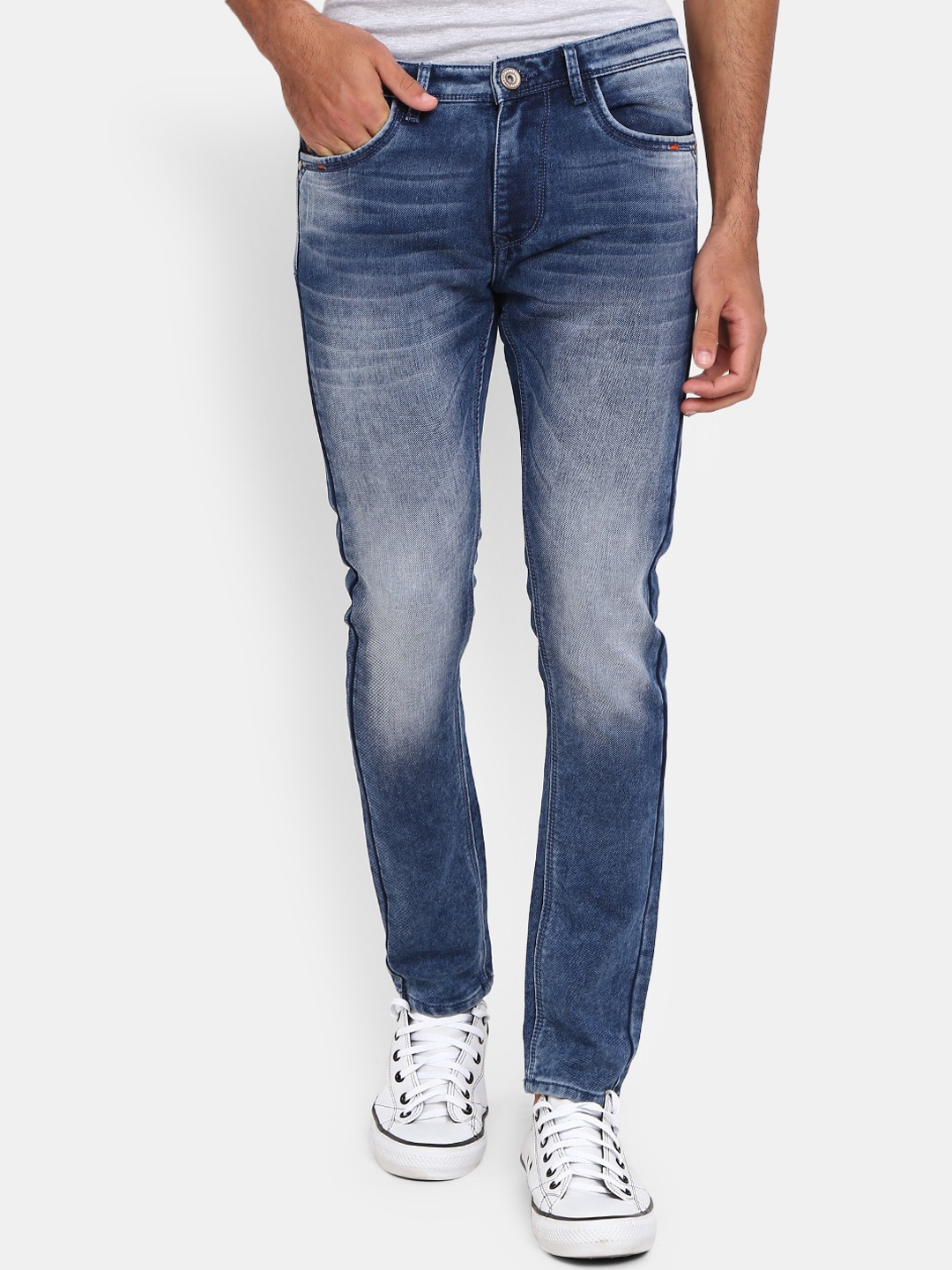 

V-Mart Men Blue Classic Slim Fit Heavy Fade Jeans