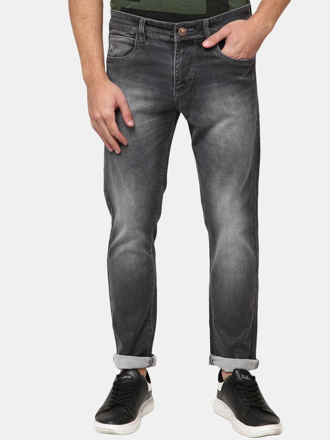 

V-Mart Men Grey Classic Slim Fit Heavy Fade Jeans