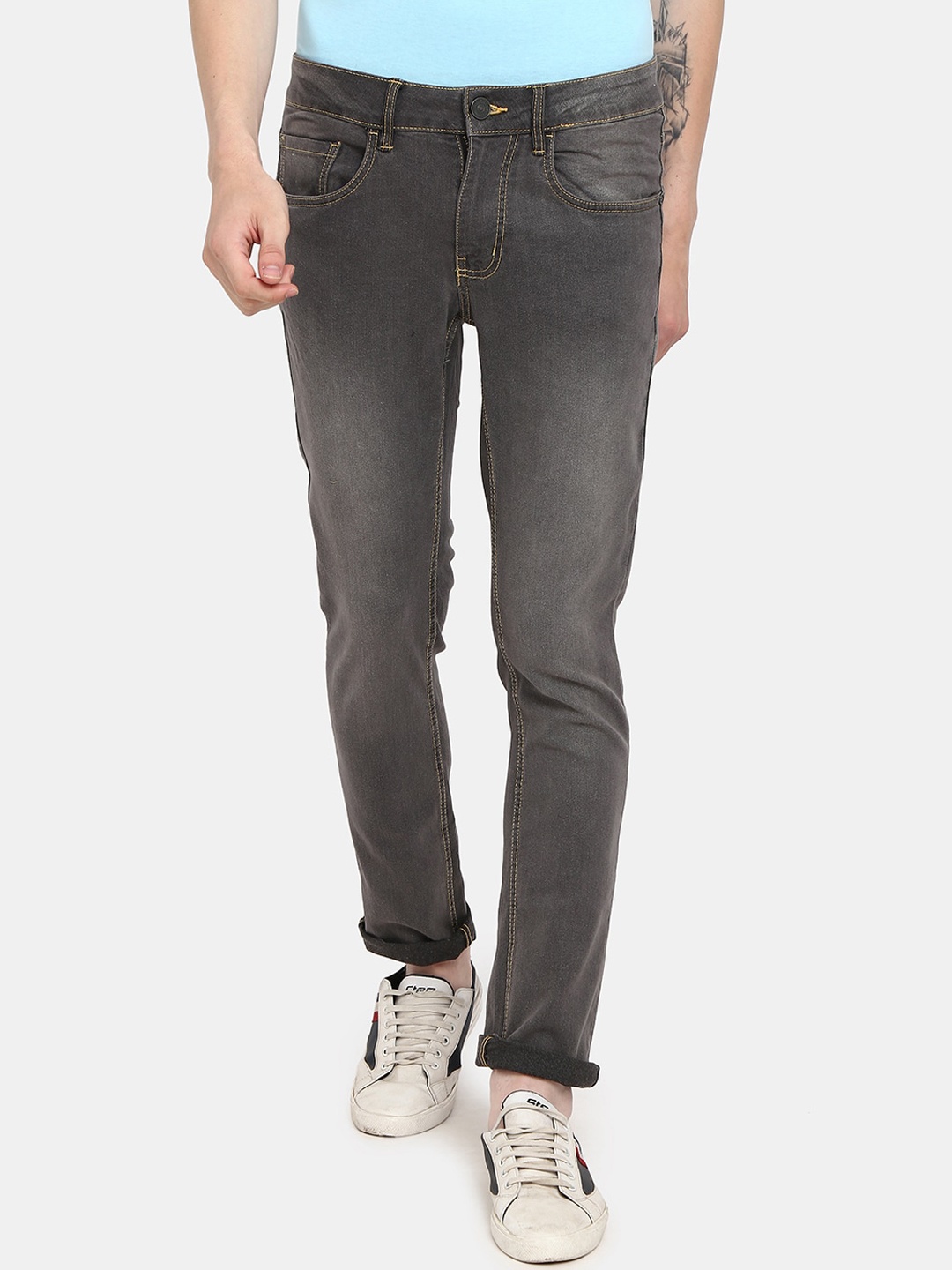 

V-Mart Men Grey Mid Stone Classic Light Fade Jeans