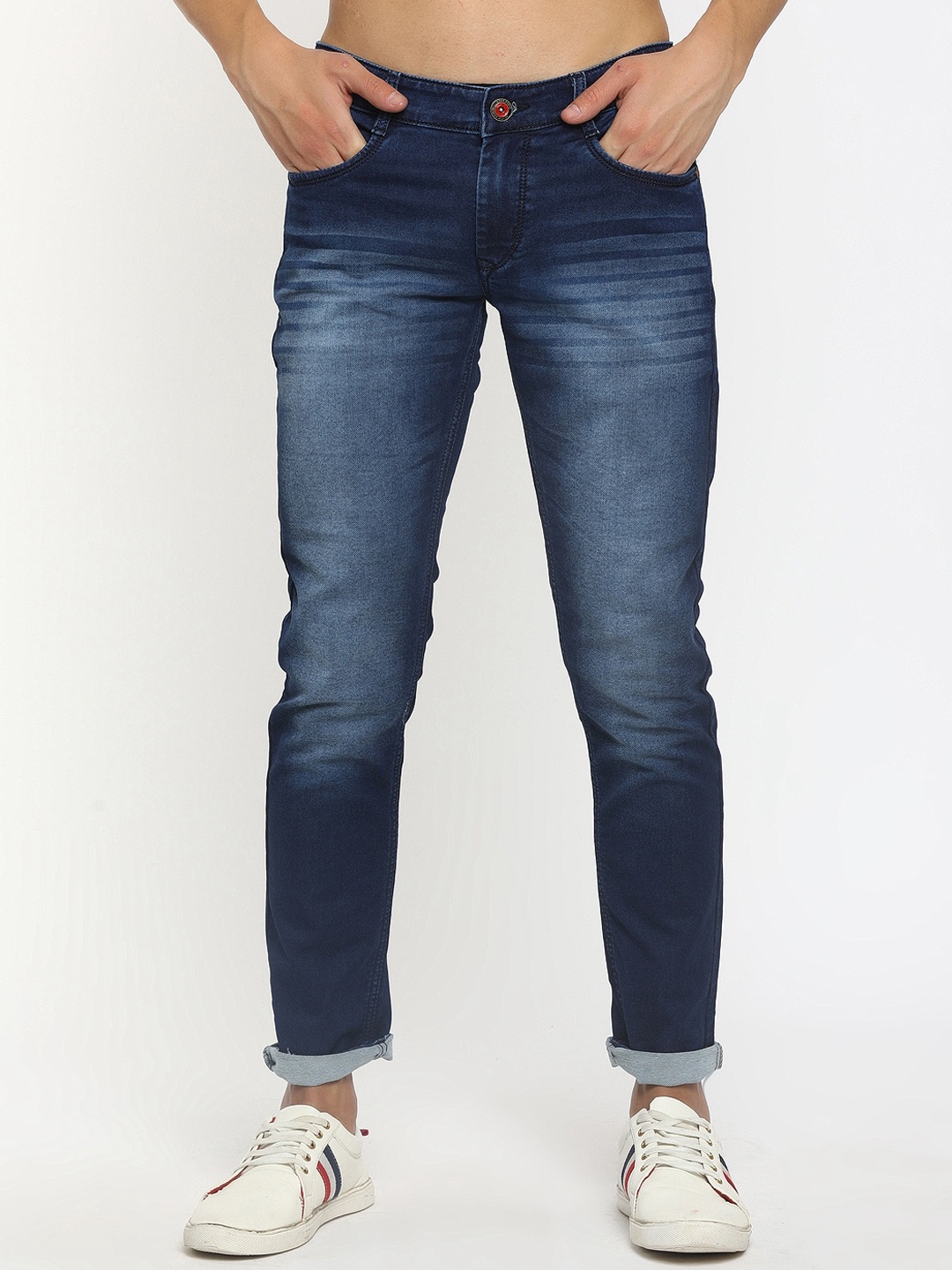 

V-Mart Men Blue Classic Slim Fit Light Fade Cotton Denim Jeans