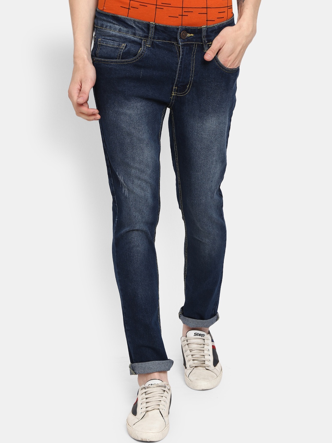 

V-Mart Men Blue Classic Regular Fit Heavy Fade Jeans