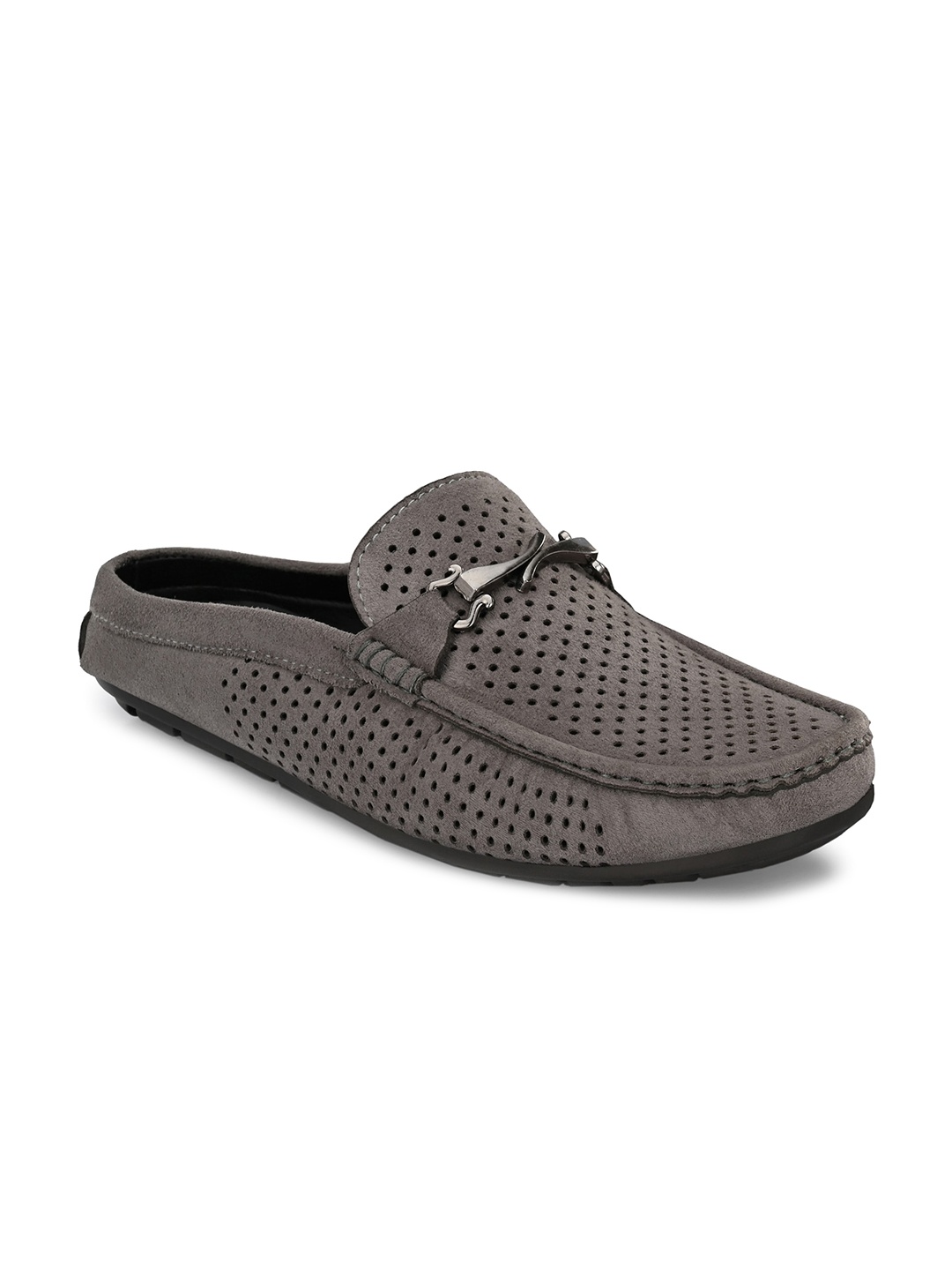 

MENGLER Men Maroon Textured Loafers