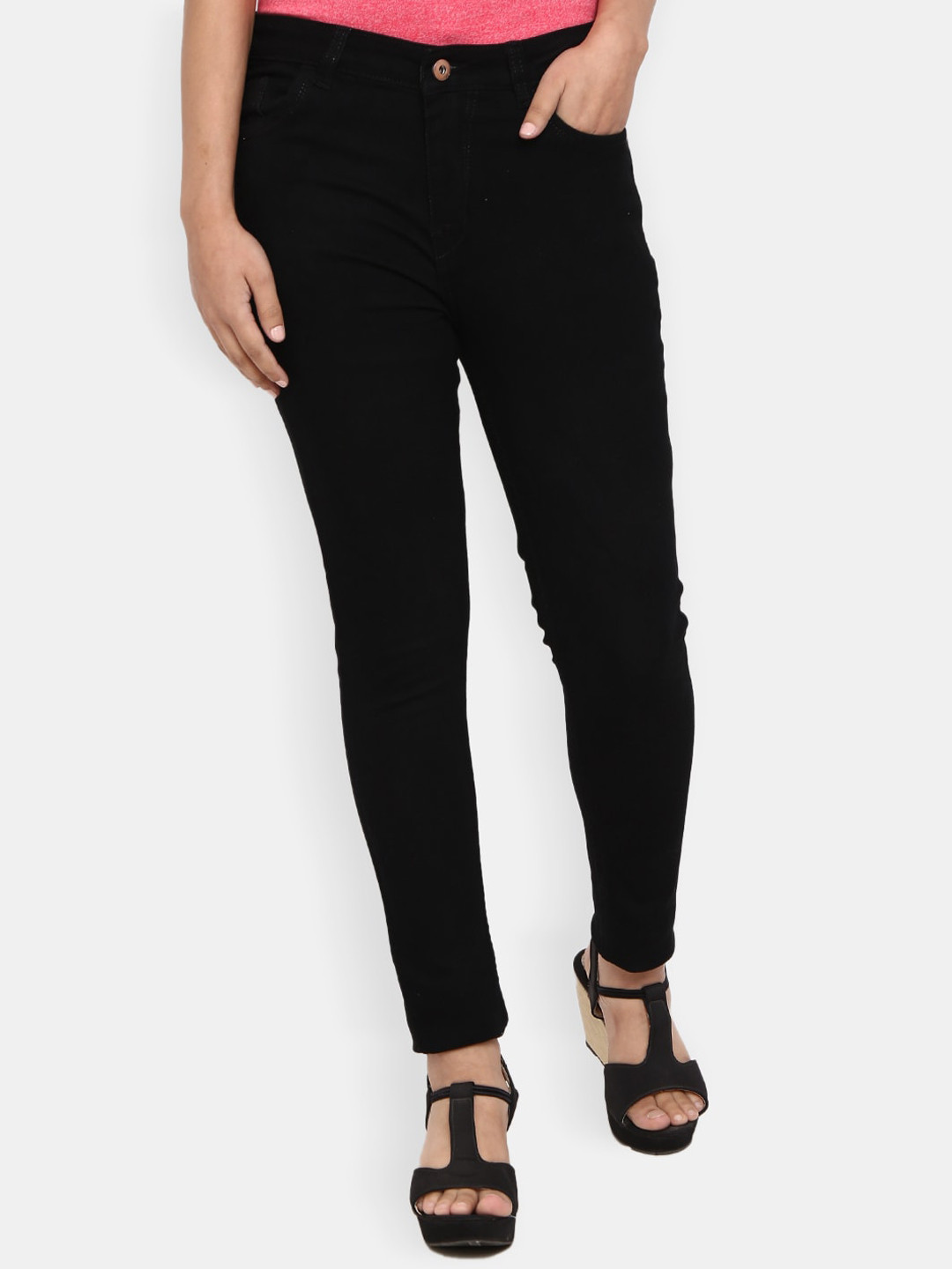 

V-Mart Women Black Solid Classic Jeans