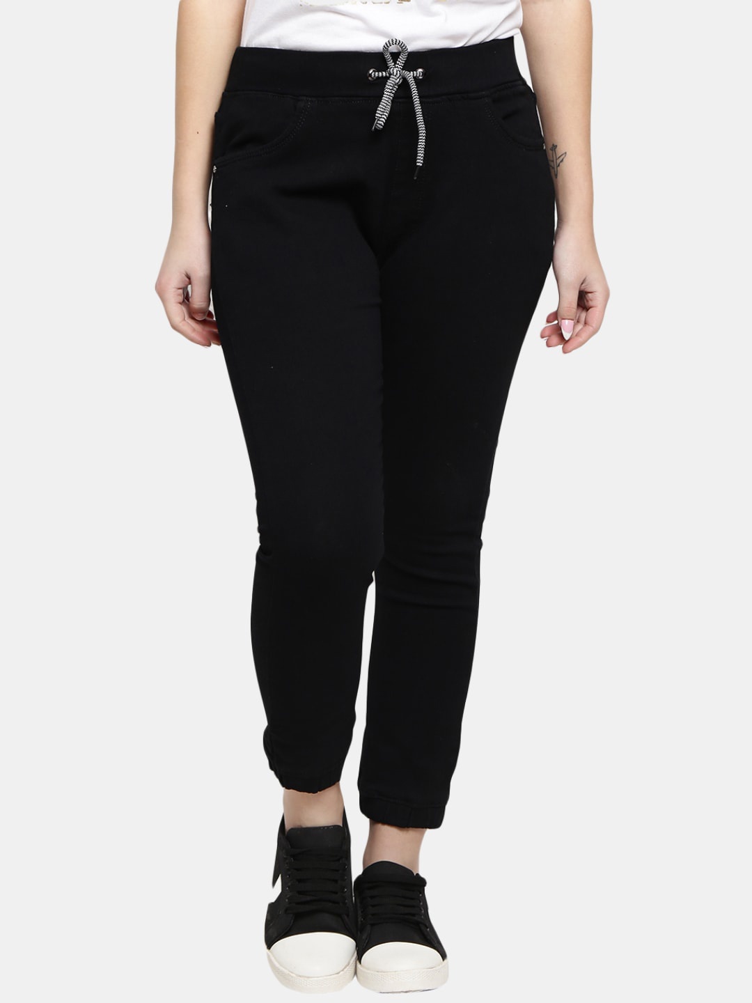 

V-Mart Women Black Classic Knitted Denim High Waist Jeans