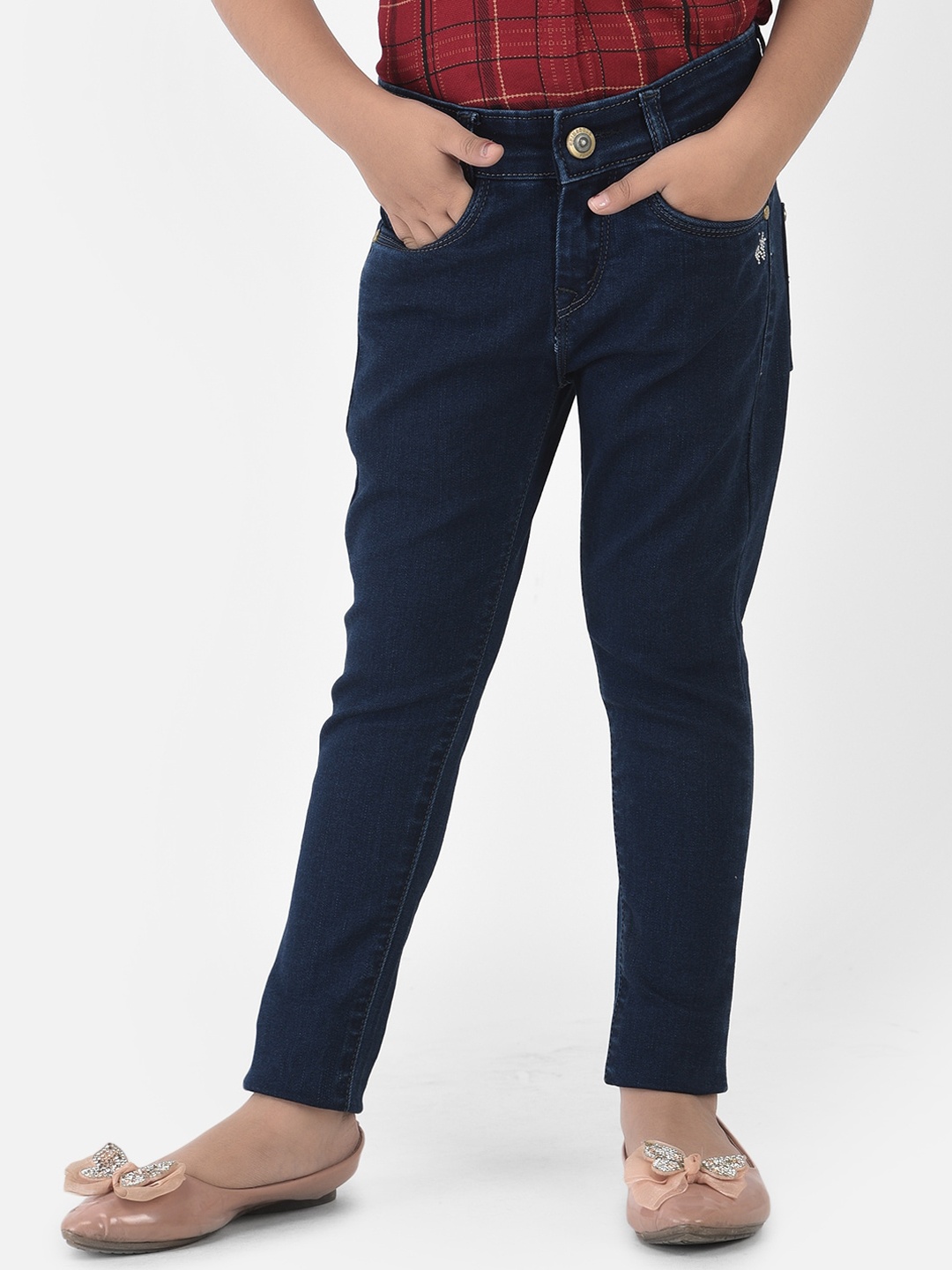 

Crimsoune Club Girls Navy Blue Urban Slim Fit Stretchable Jeans