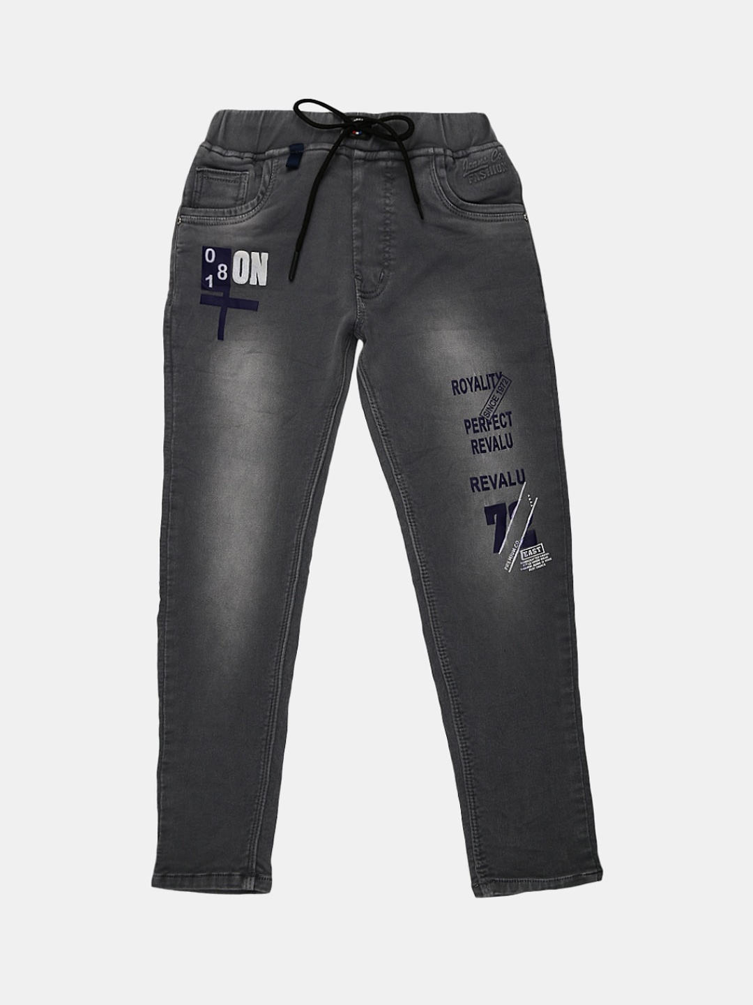 

V-Mart Boys Grey Classic Mildly Distressed Light Fade Jeans