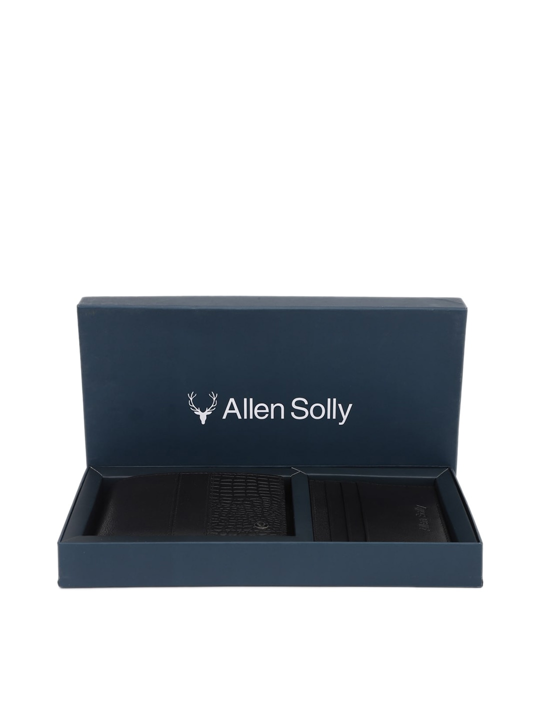 

Allen Solly Men Black Textured Wallet And Card Holder Gift Set