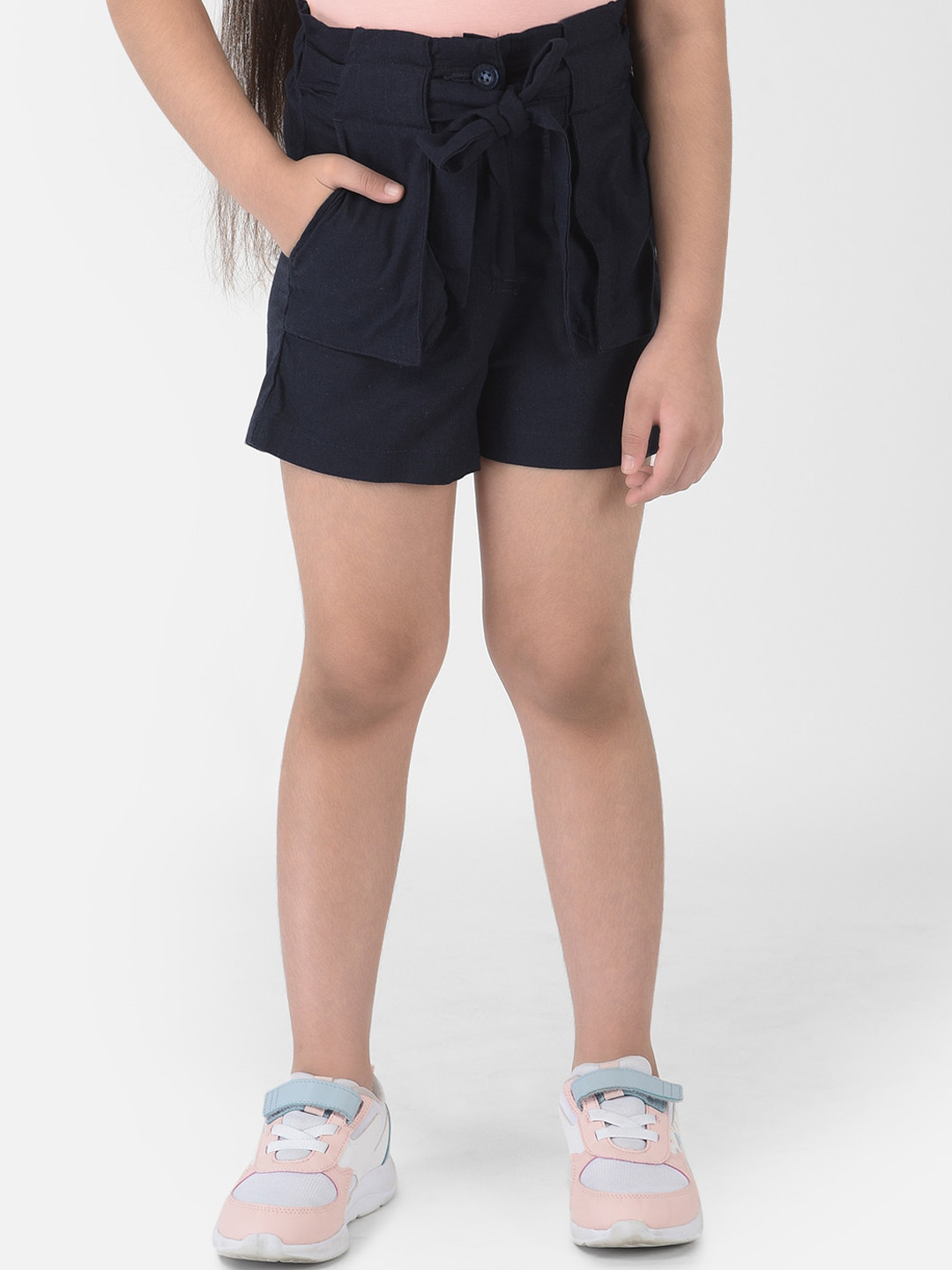 

Crimsoune Club Girls Navy Blue Slim Fit Outdoor Shorts