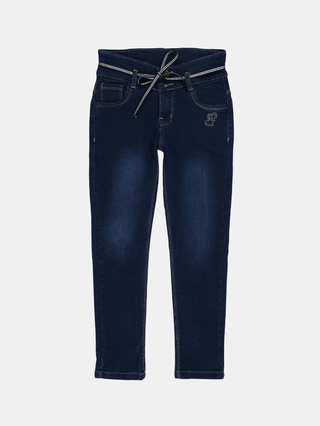 

V-Mart Girls Blue Solid Classic Light Fade Denim Jeans