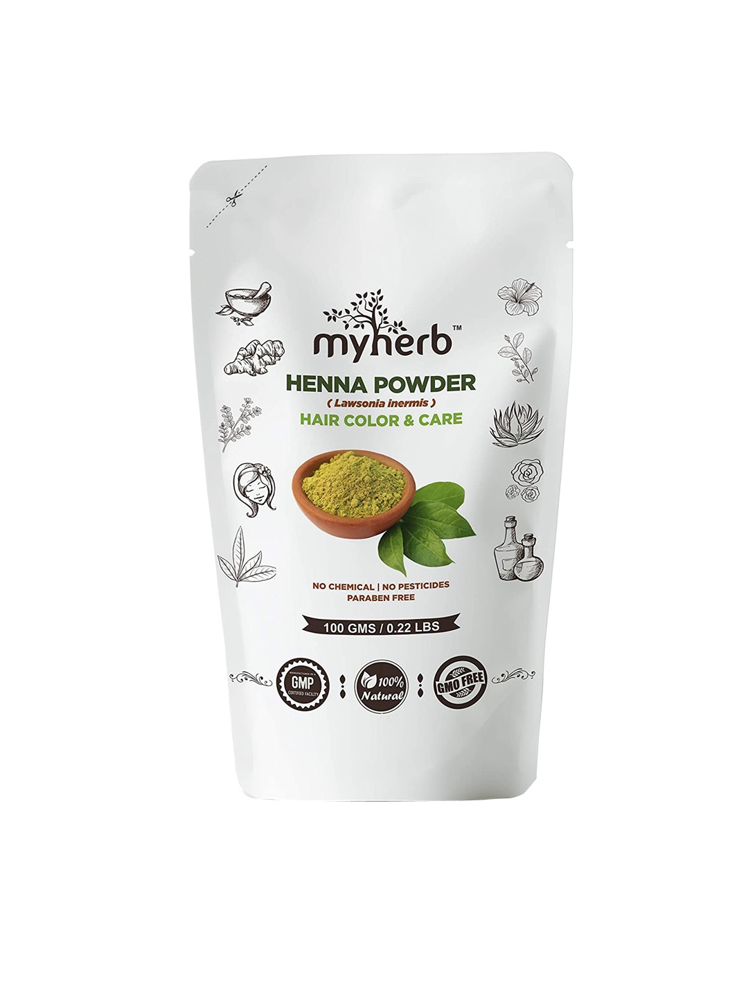 

MYHERB Natural Heena Powder-227 Gm, Green