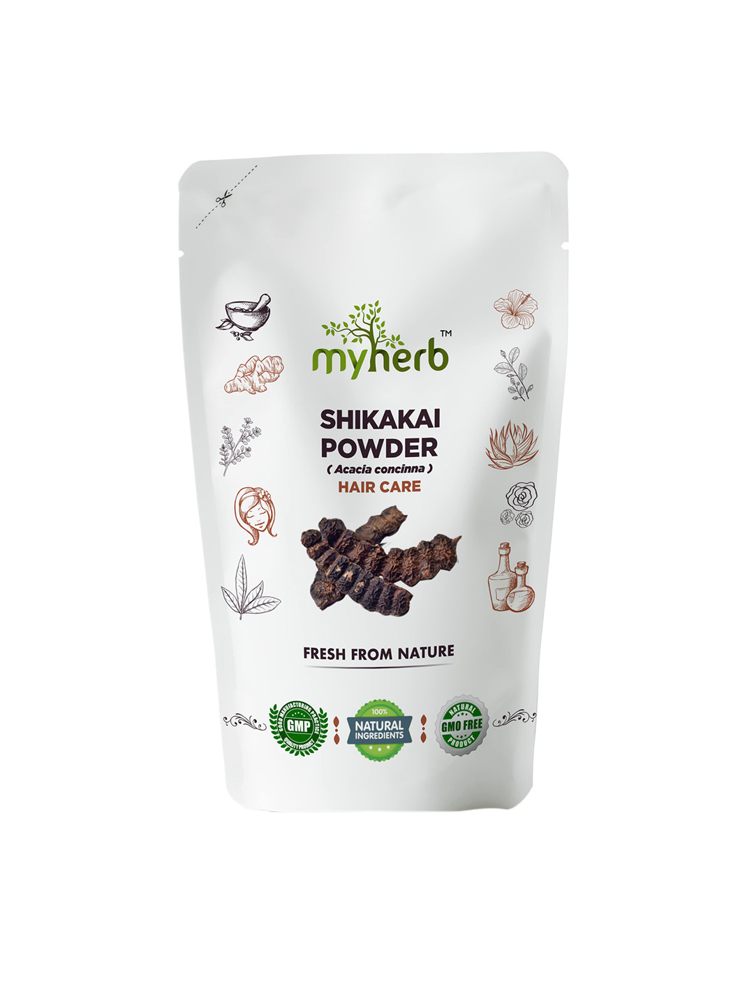 

MYHERB 100% Natural Shikakai Powder-227 gm, Green