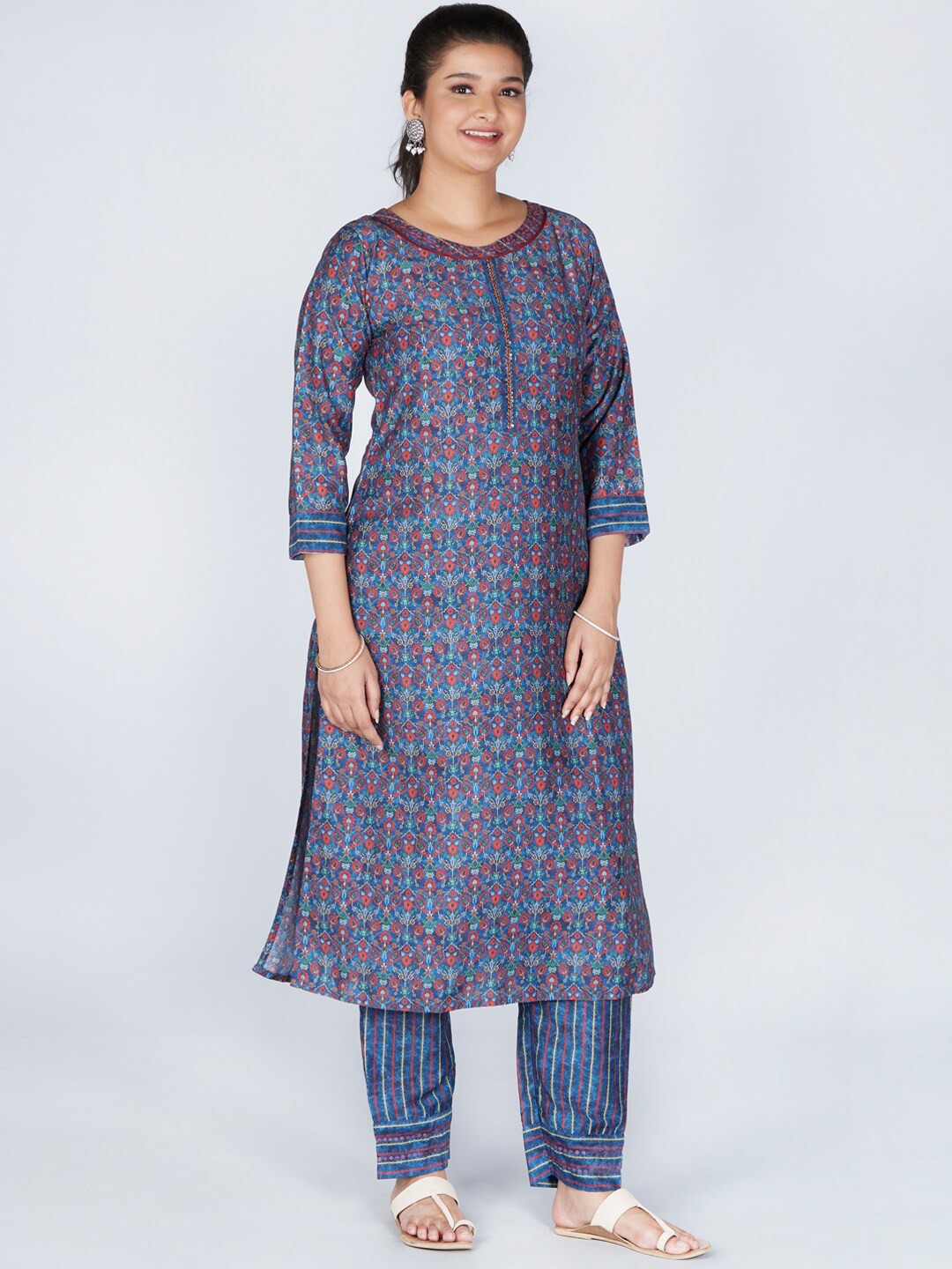 

taruni Women Blue Floral Kurta with Palazzos