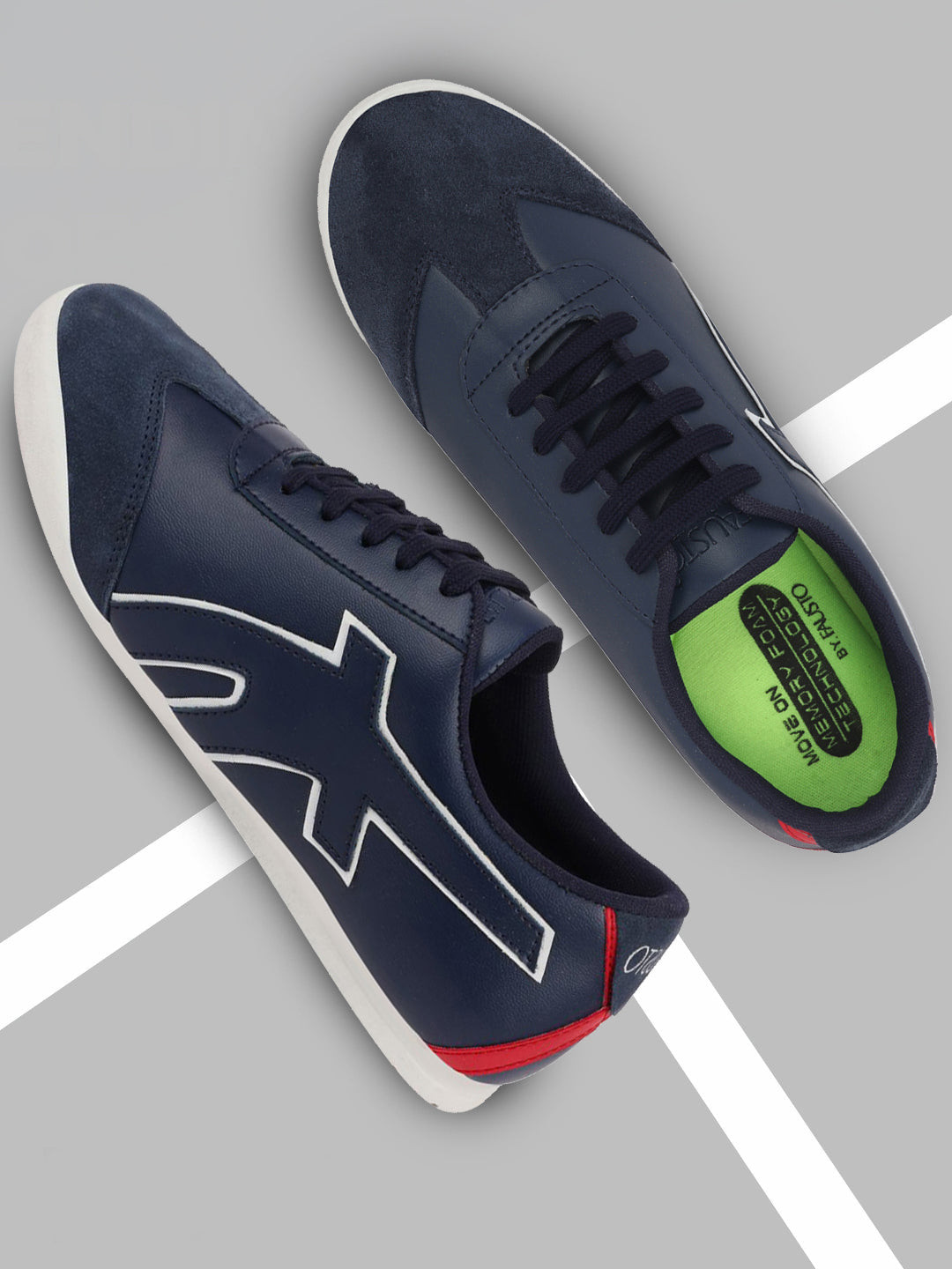 

FAUSTO Men Blue Solid PU Casual Sneakers
