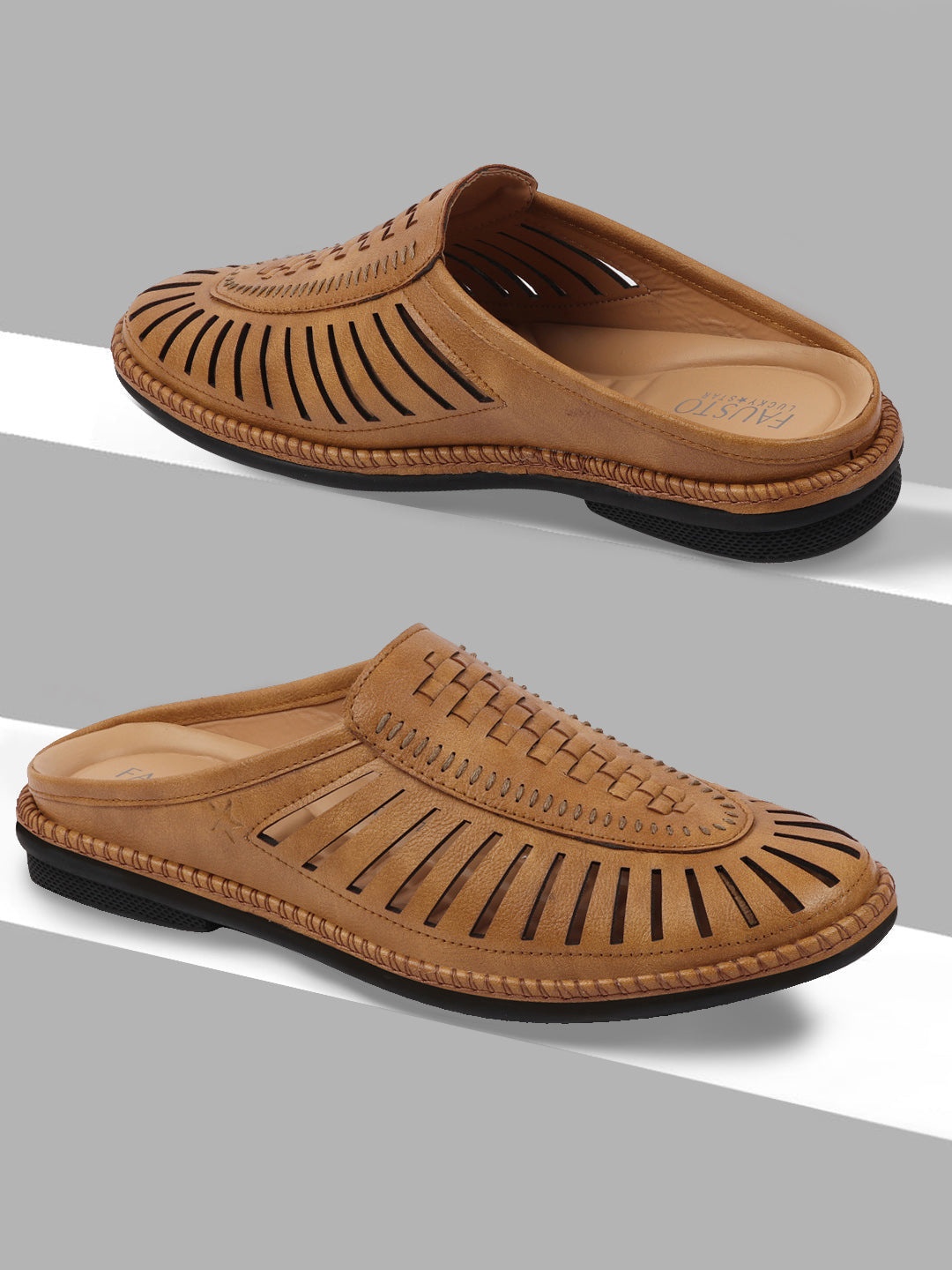 

FAUSTO Men Beige PU Mojaris