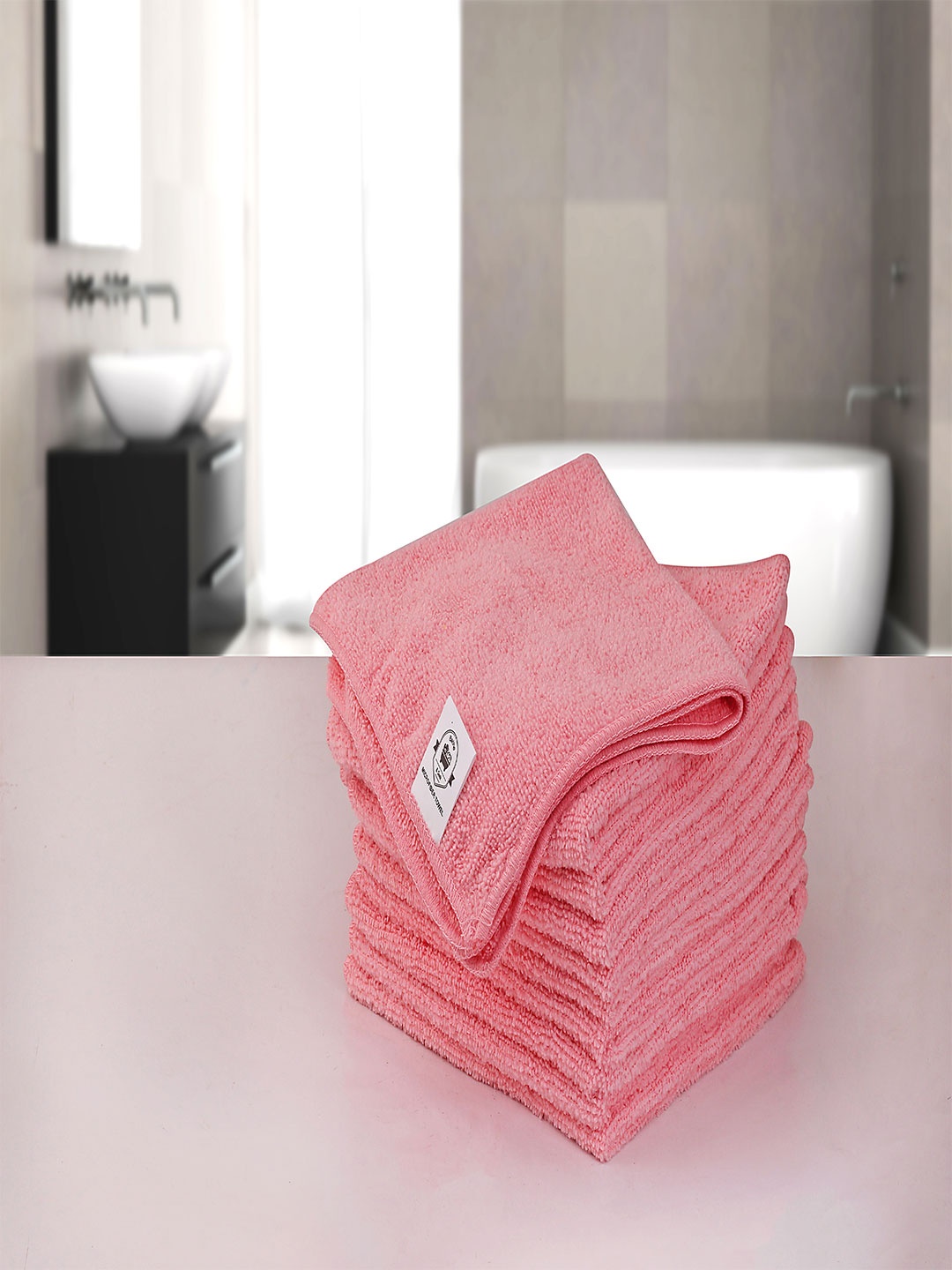 

LUXEHOME INTERNATIONAL Pack Of 5 Pink Solid Kitchen Towels