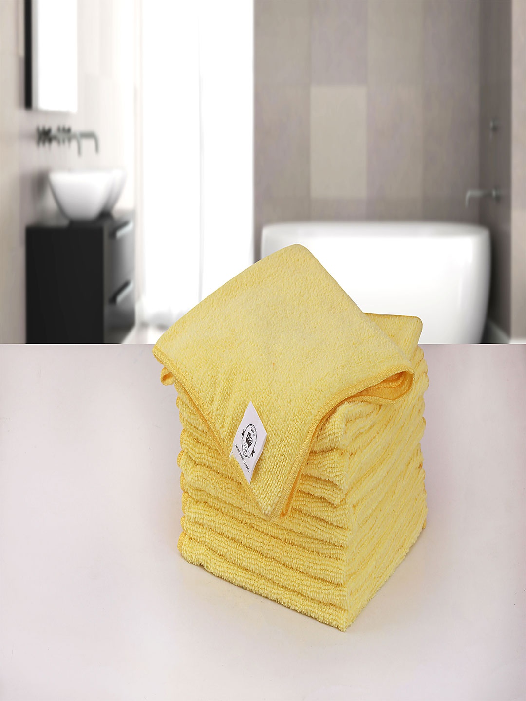 

LUXEHOME INTERNATIONAL Set Of 5 Yellow Solid Cotton Kitchen Towels